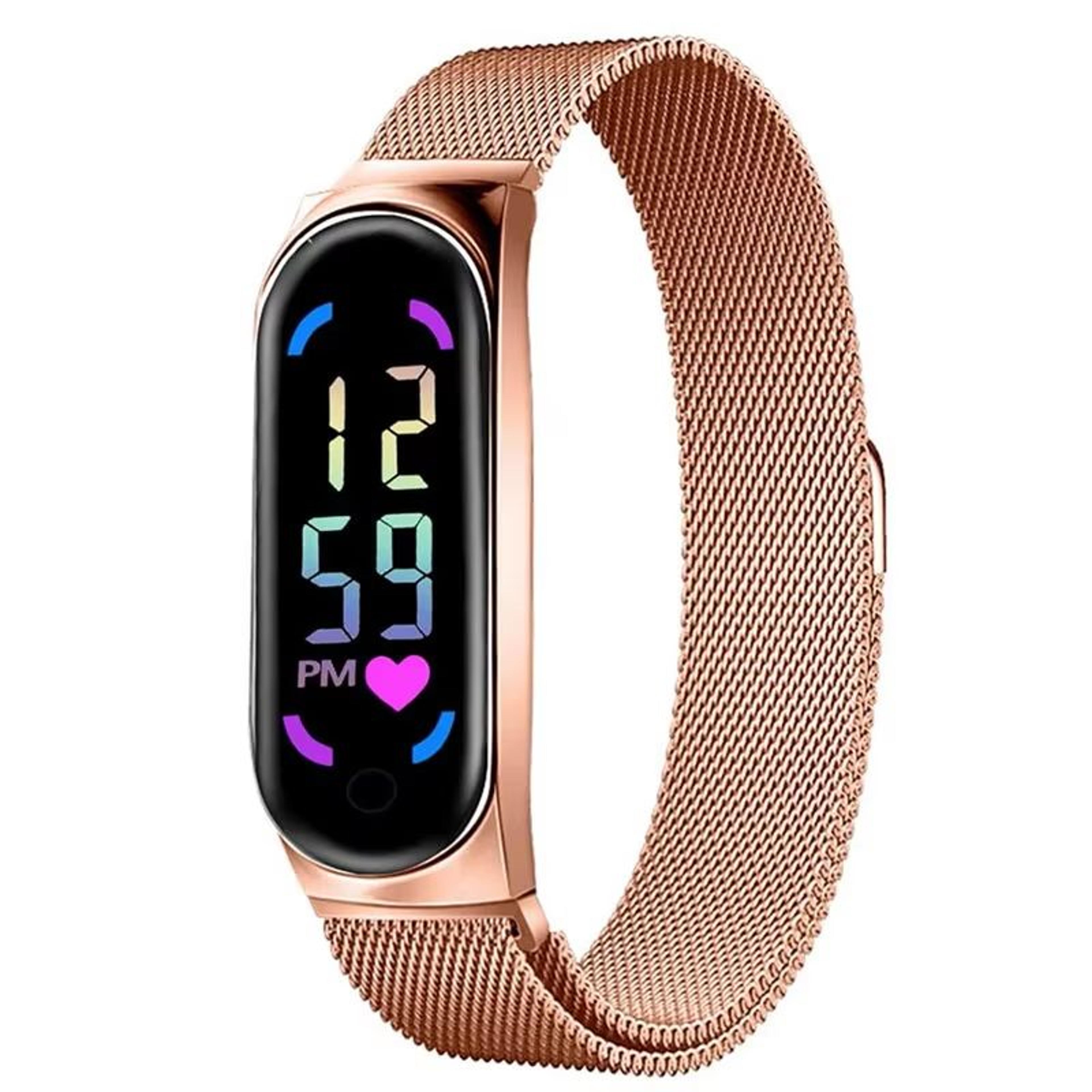 LED Magnetic Touch Digital Watch For Women With Waterproof Strap 3
