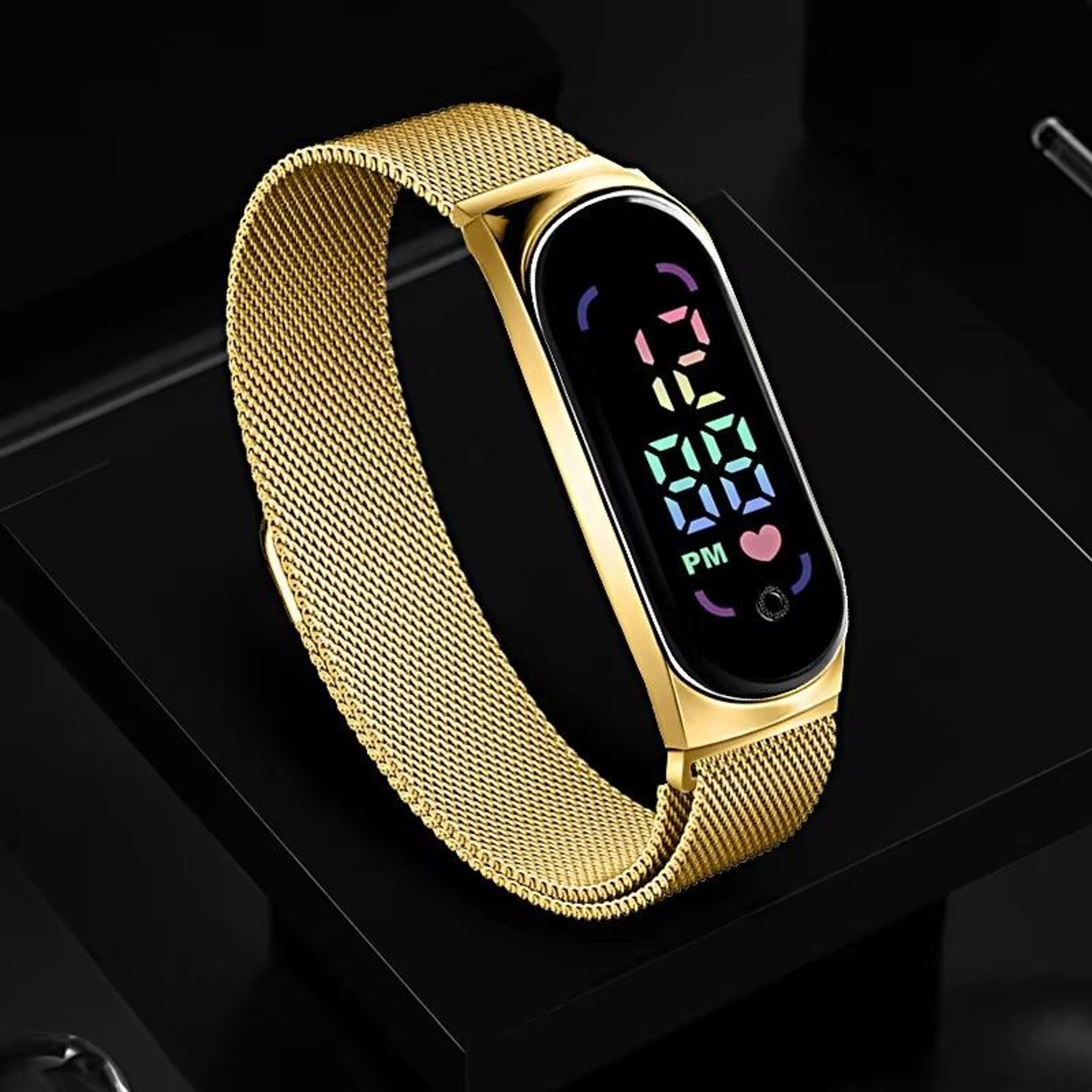 LED Magnetic Touch Digital Watch For Women With Waterproof Strap 5