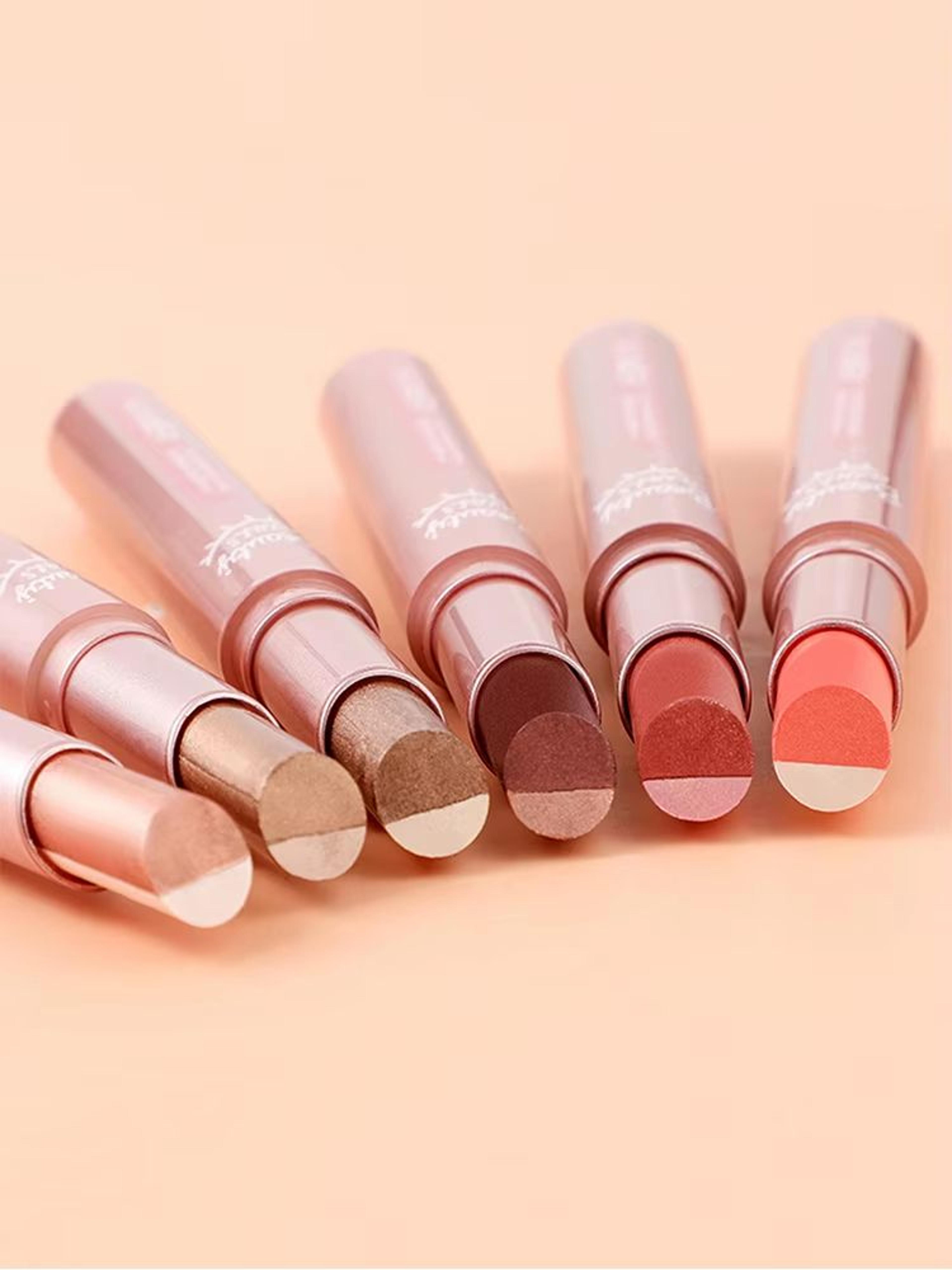 Gradient Two Color Eyeshadow Pen Waterproof Pearlescent Eyeshadow Stick Easy Blend Lazy Makeup 1
