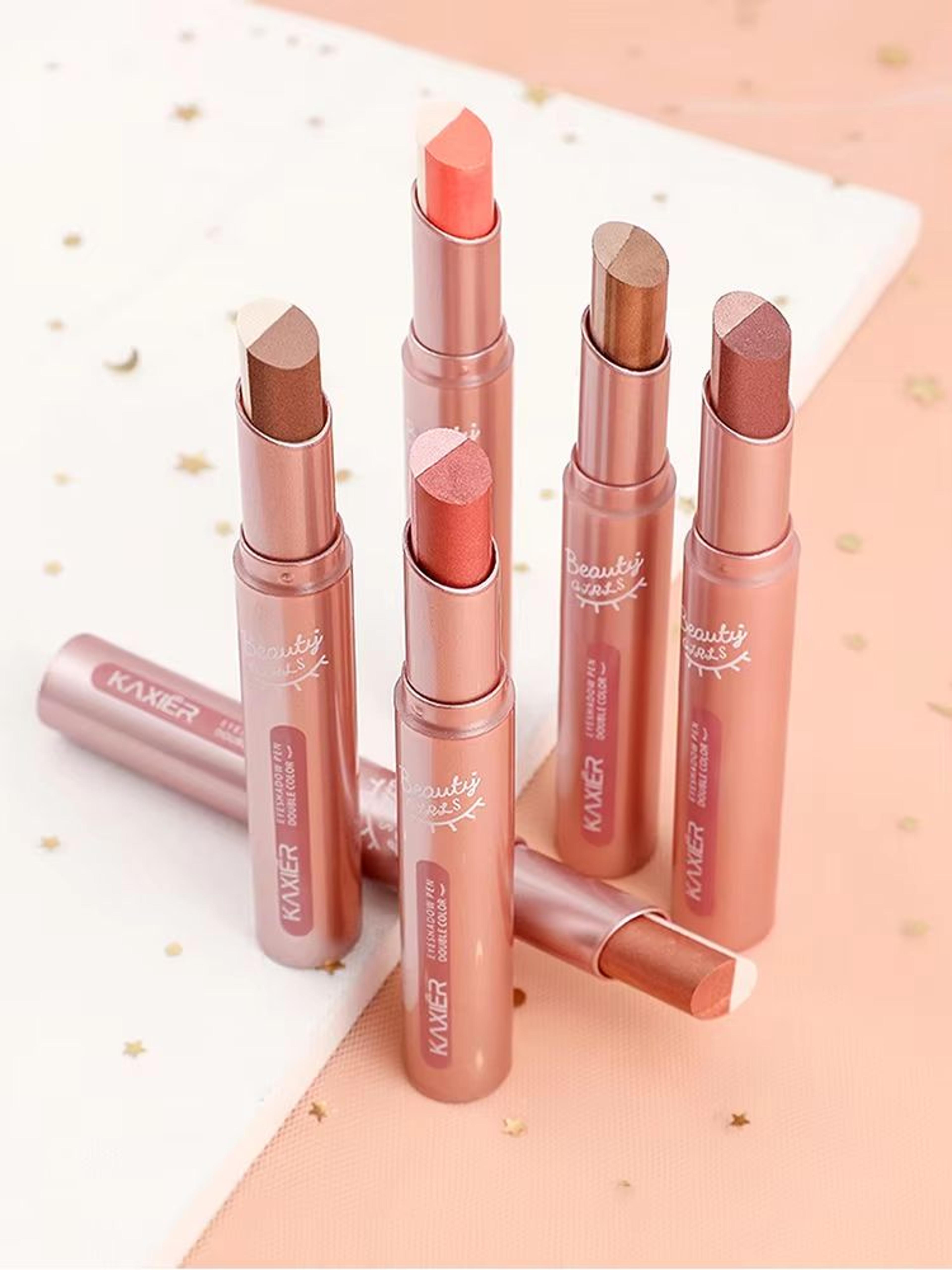 Gradient Two Color Eyeshadow Pen Waterproof Pearlescent Eyeshadow Stick Easy Blend Lazy Makeup 5