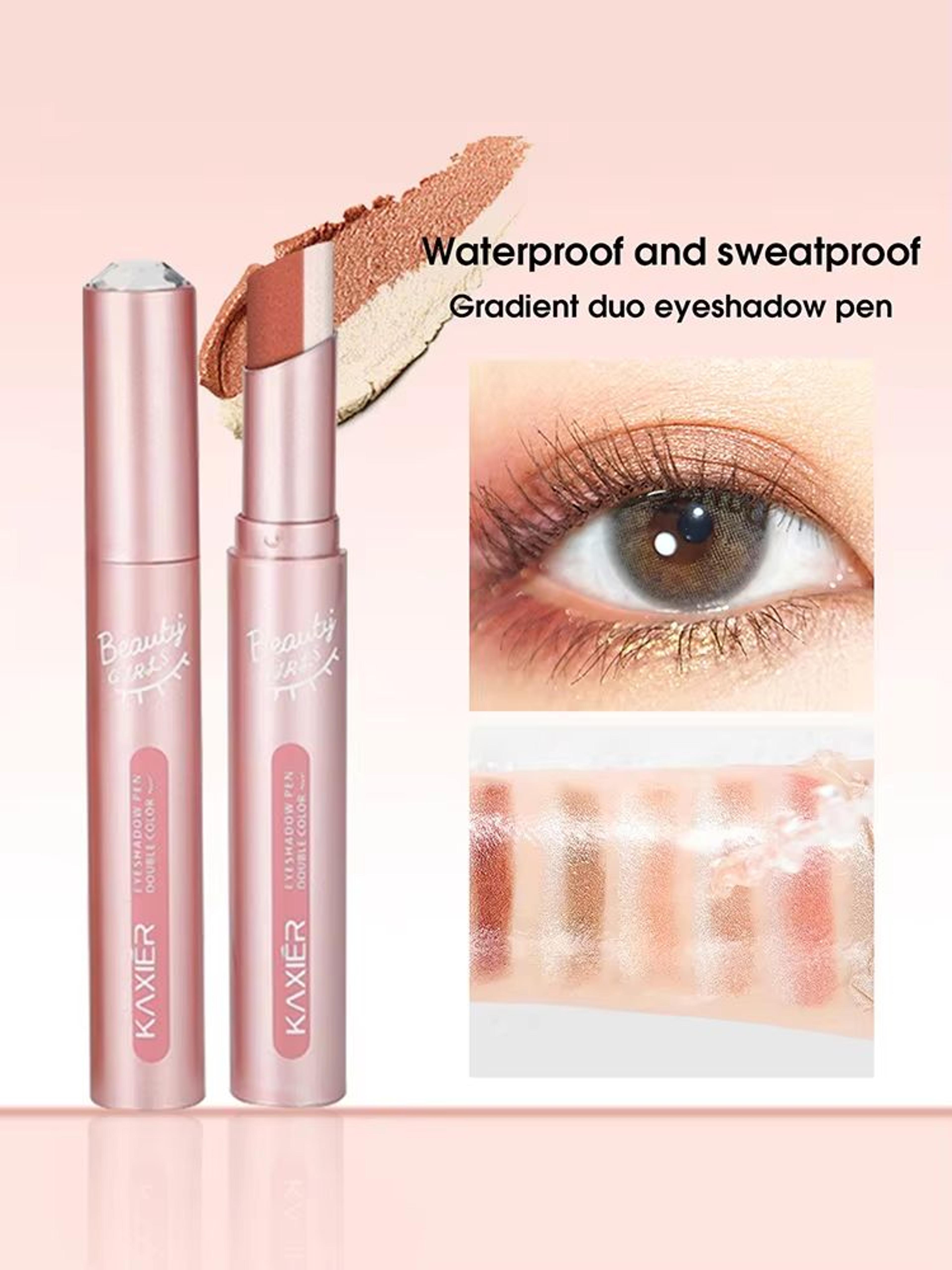 Gradient Two Color Eyeshadow Pen Waterproof Pearlescent Eyeshadow Stick Easy Blend Lazy Makeup 7