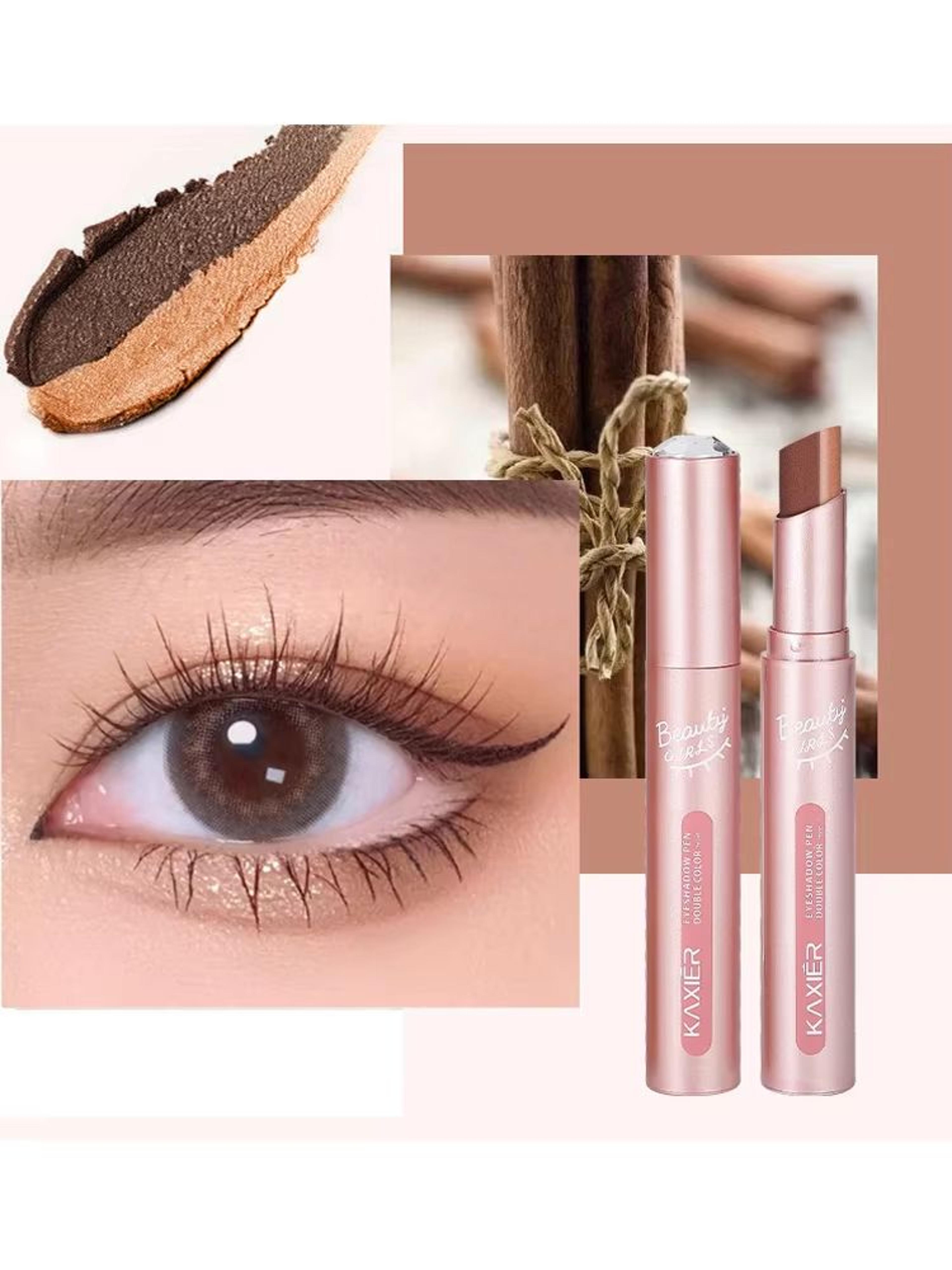 Gradient Two Color Eyeshadow Pen Waterproof Pearlescent Eyeshadow Stick Easy Blend Lazy Makeup 11