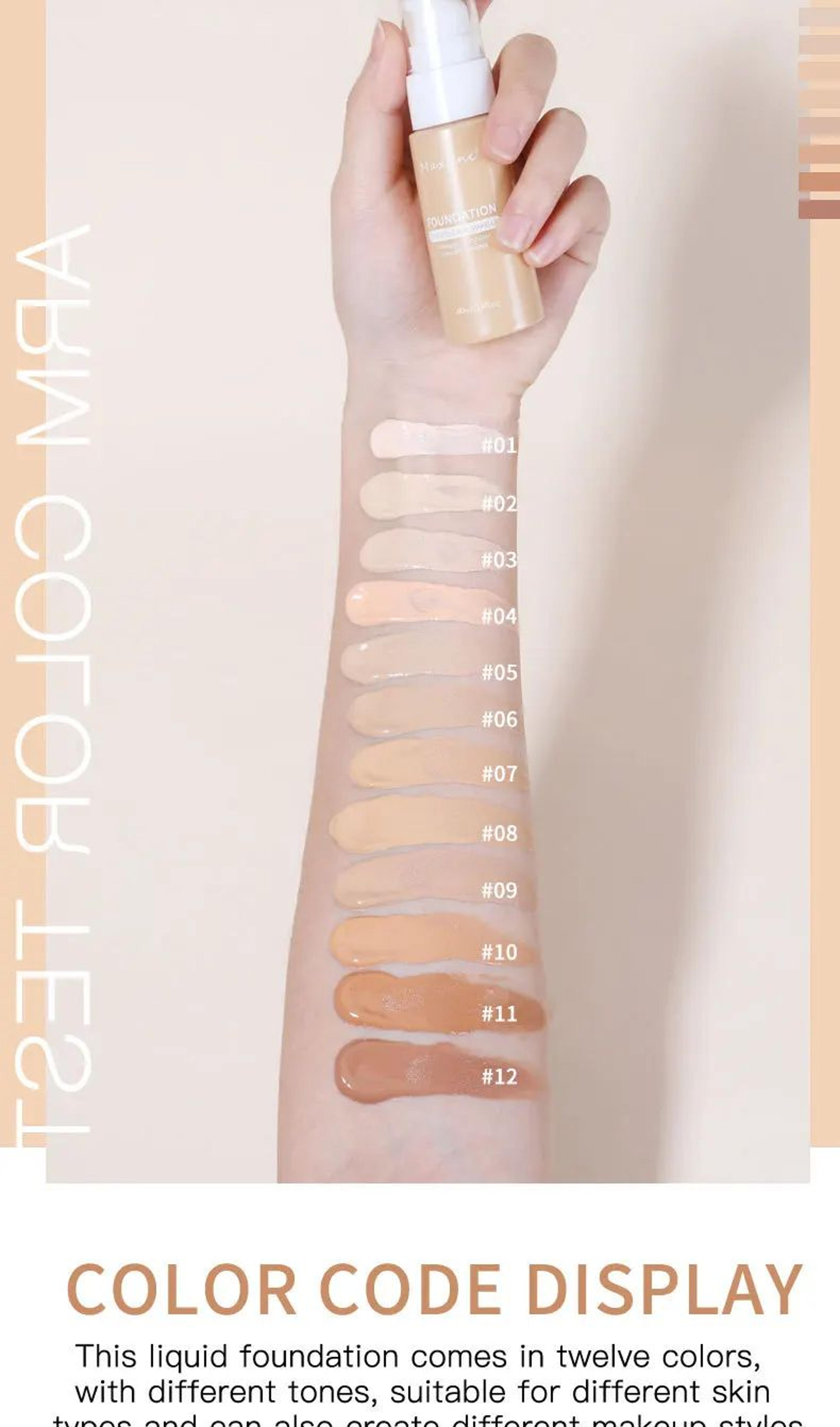 Flawless Waterproof Liquid Foundation Full Coverage Concealer Foundation Sweat Resistant Long Wear  5