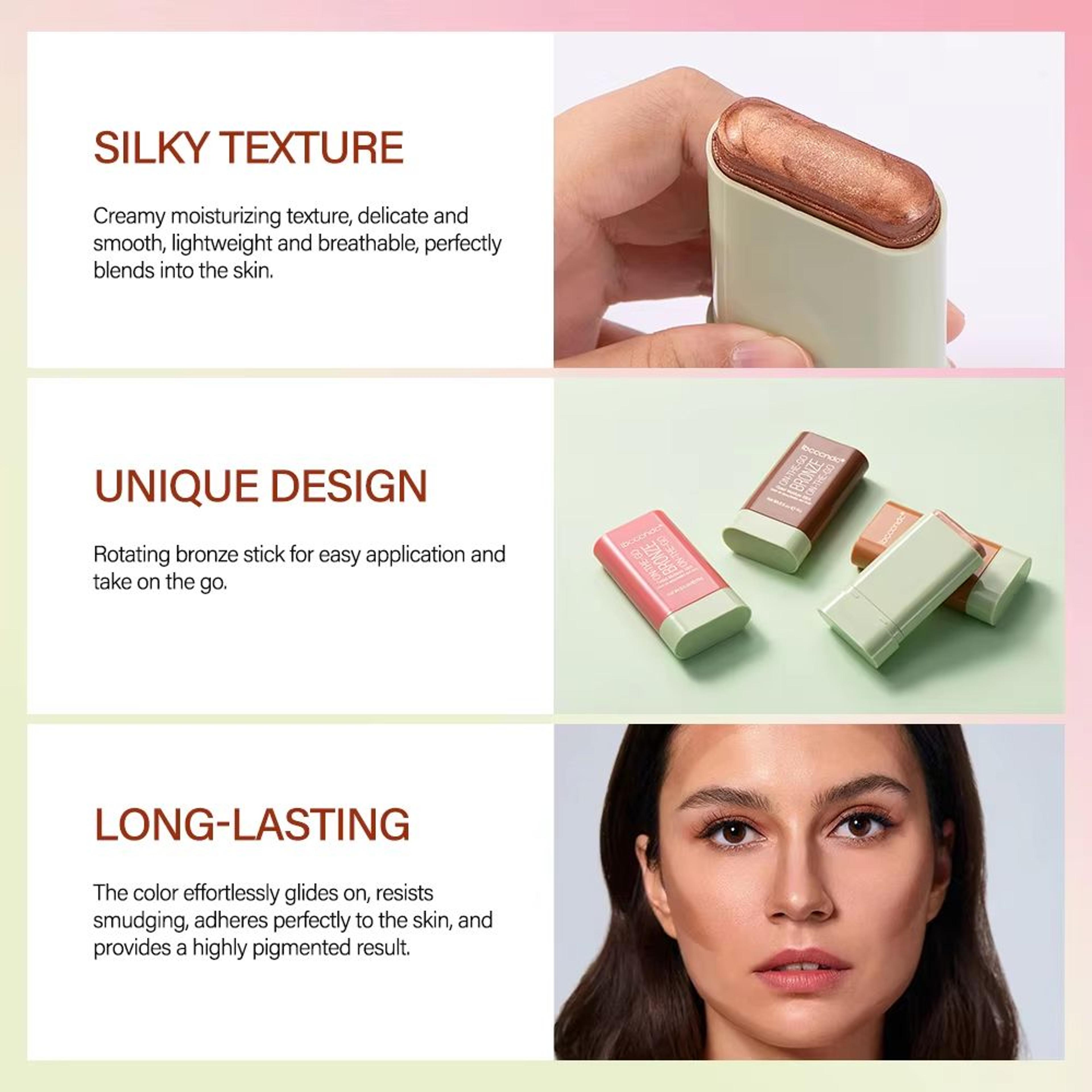 Radiant Glow Highlighter Stick 3 Color Face Contour Stick Brightening Concealer Makeup Pen 3
