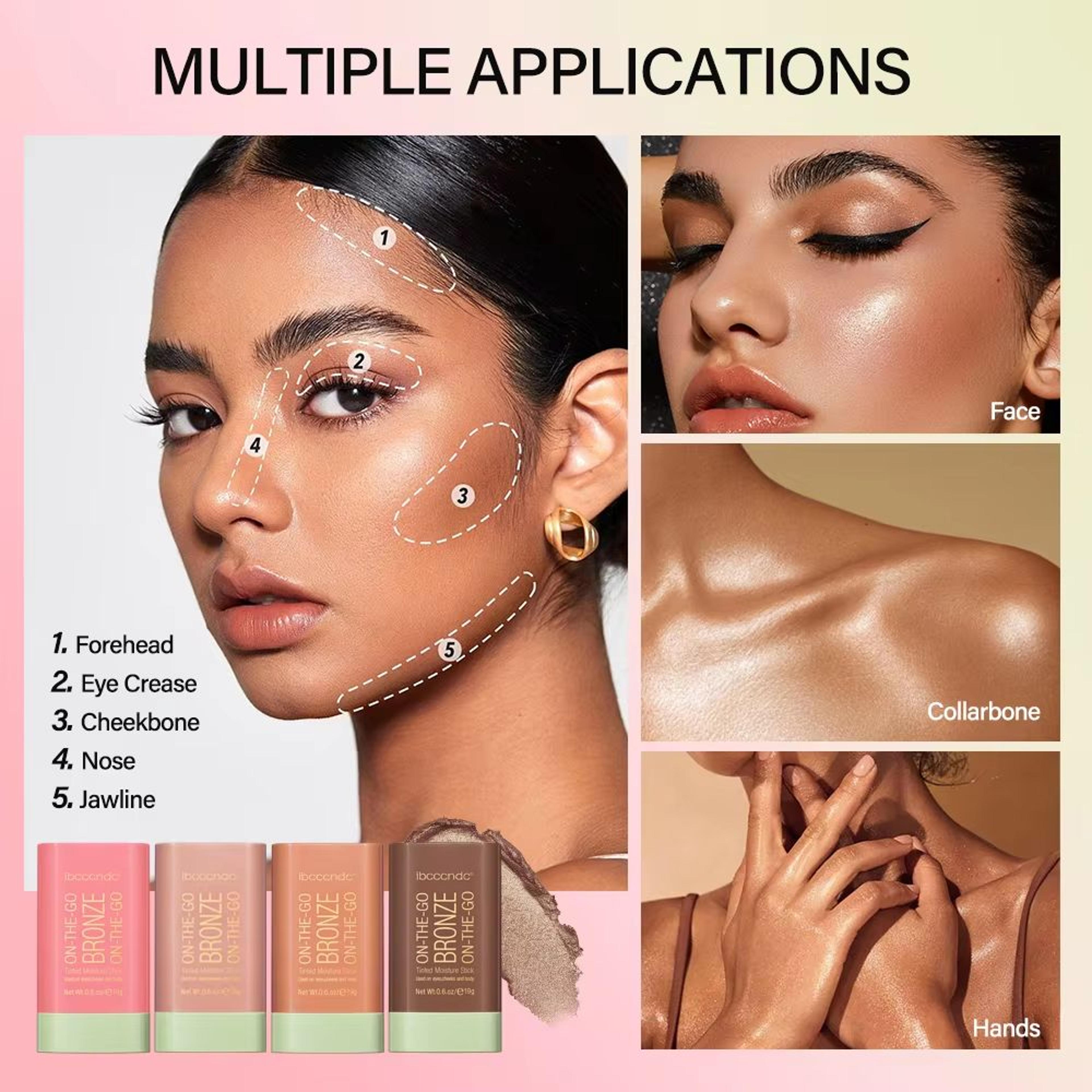 Radiant Glow Highlighter Stick 3 Color Face Contour Stick Brightening Concealer Makeup Pen 5