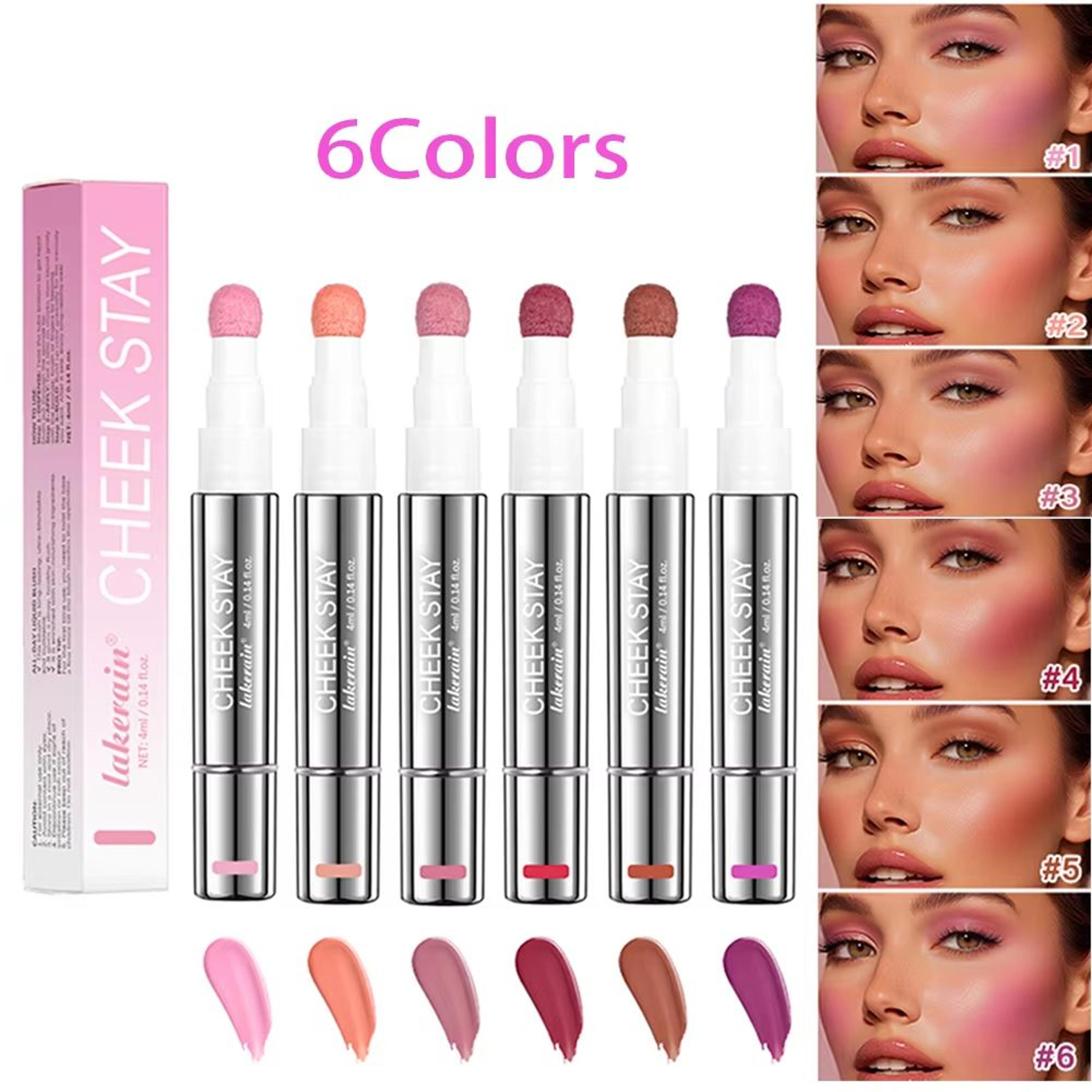 bloomflush liquid blush stain – long lasting liquid blush with sponge applicator for natural cheek glow (6 shades)