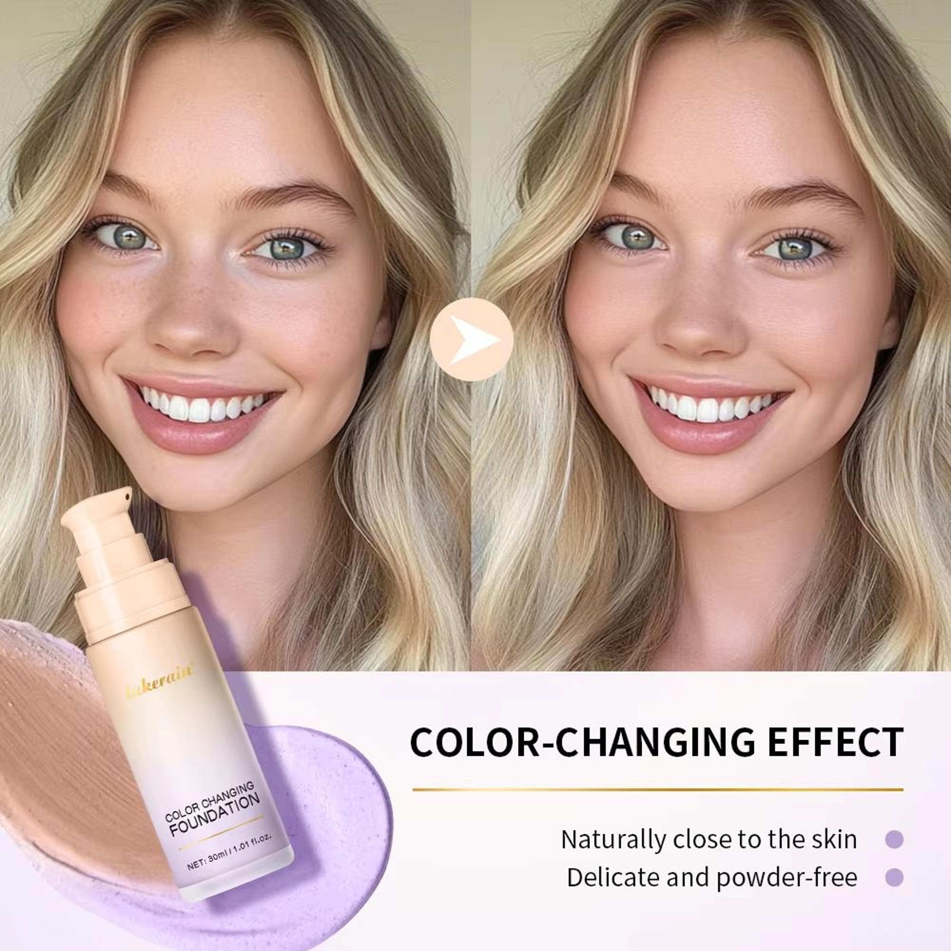 Magic Color Changing Foundation Liquid CC Cream Foundation Long Lasting Skin Tone Matching Base 8