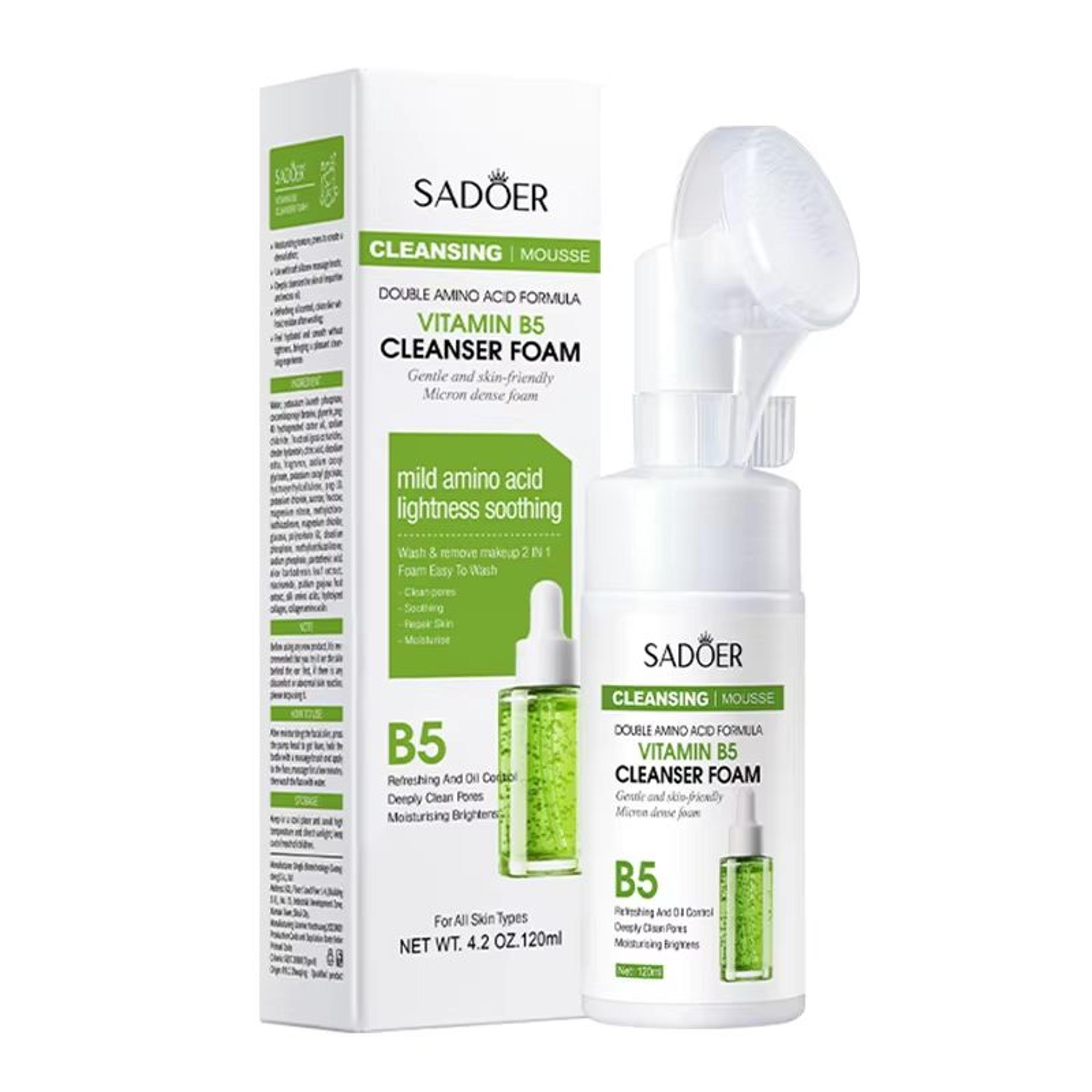 SADOER Q10 Vitamin C Facial Cleanser Brightening Face Wash Foam For Hydrating And Deep Cleansing 6