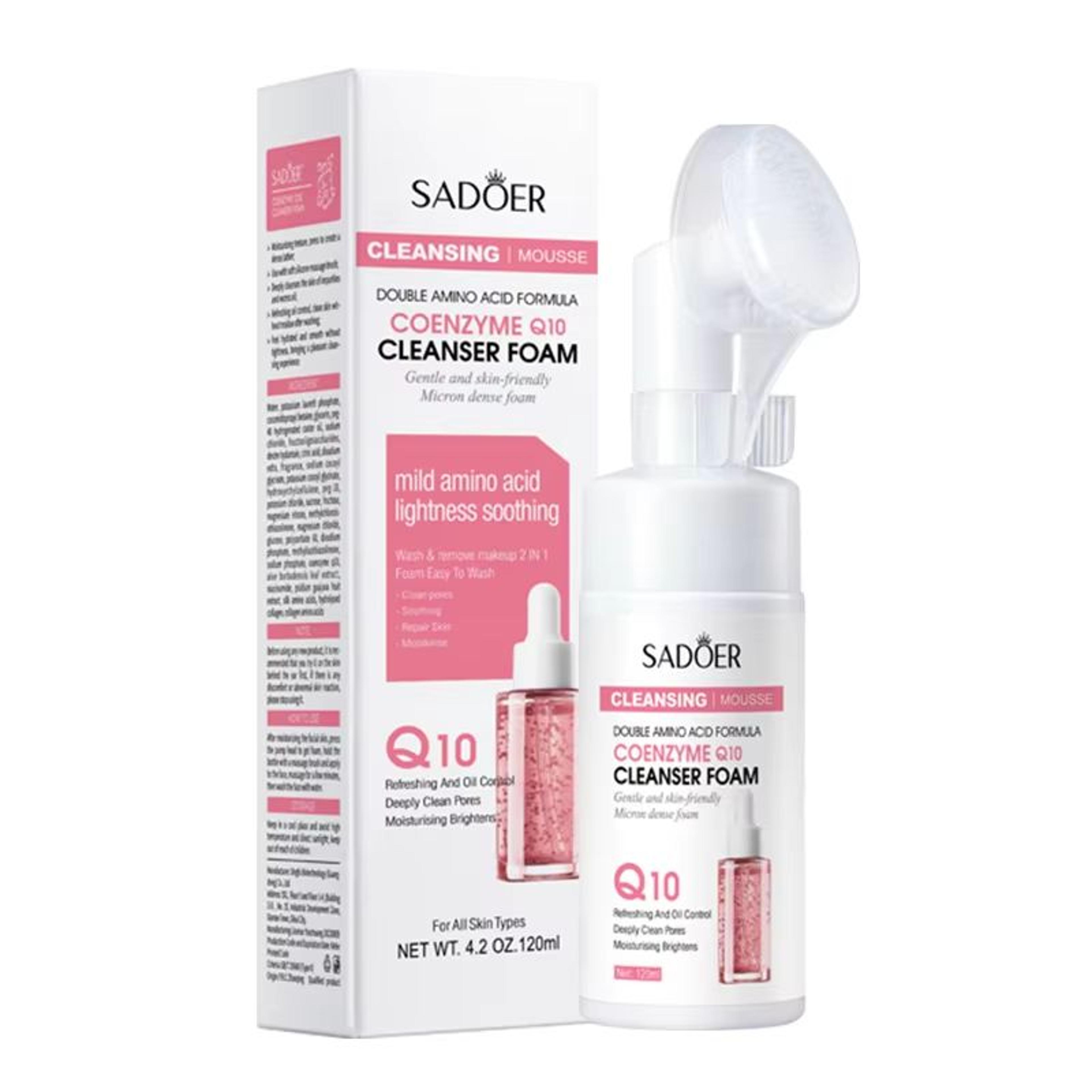 SADOER Q10 Vitamin C Facial Cleanser Brightening Face Wash Foam For Hydrating And Deep Cleansing 7