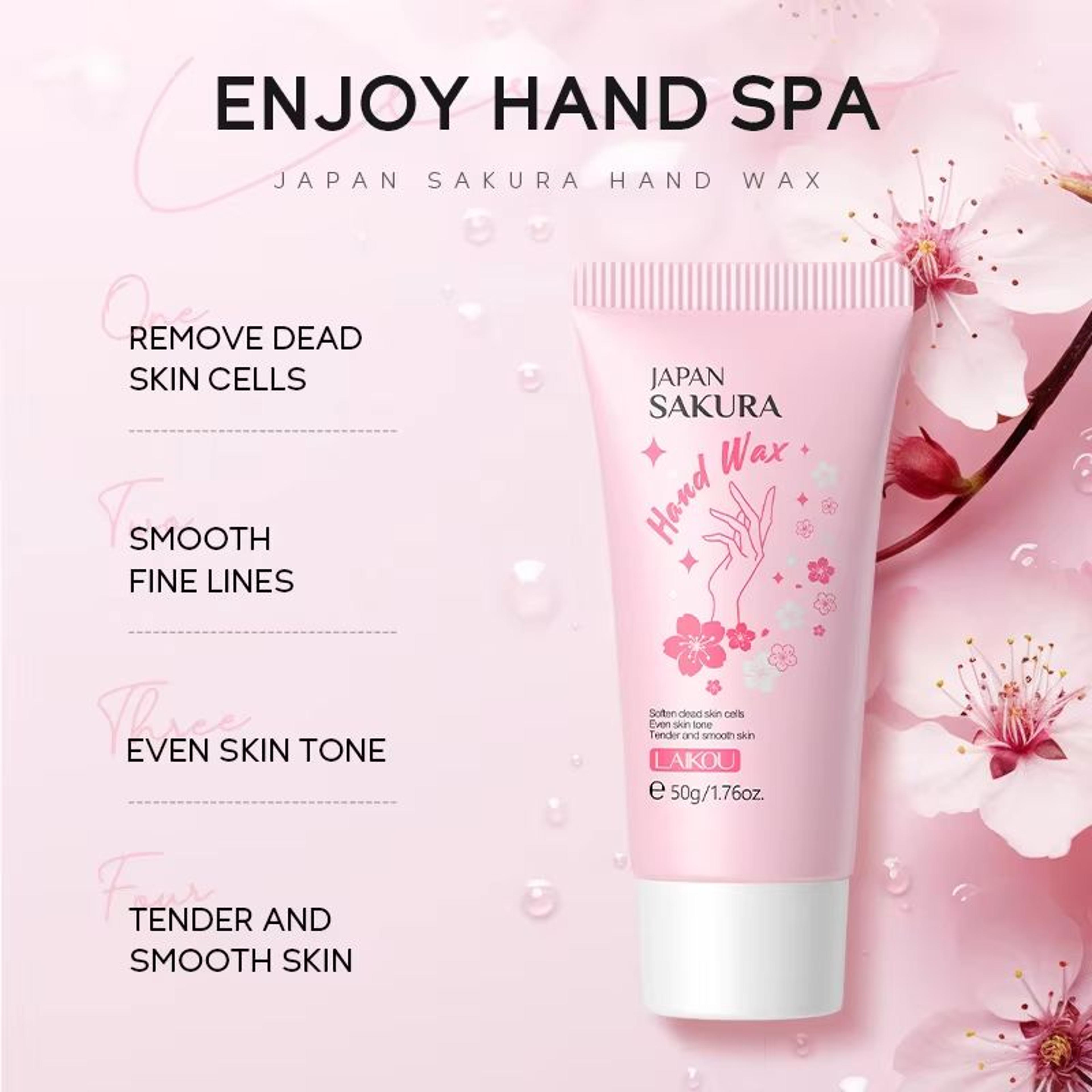 Sakura Hand Wax Mask For Deep Moisture Smoother Texture And Softer Hands 176oz 2