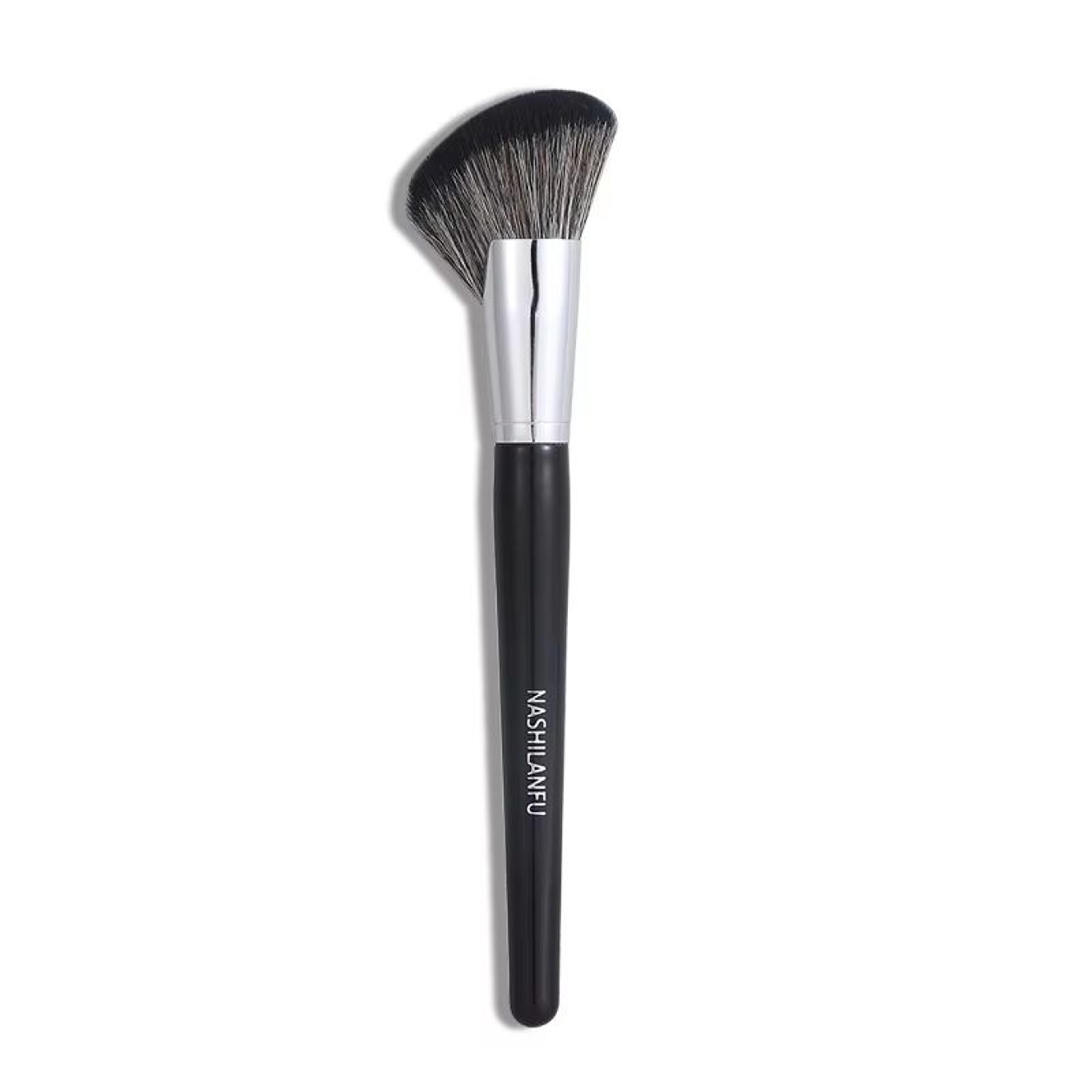 Black Sculpting Contour Brush  Large Angled Bronzer Brush For Blush Powder  Face Sculpting 4