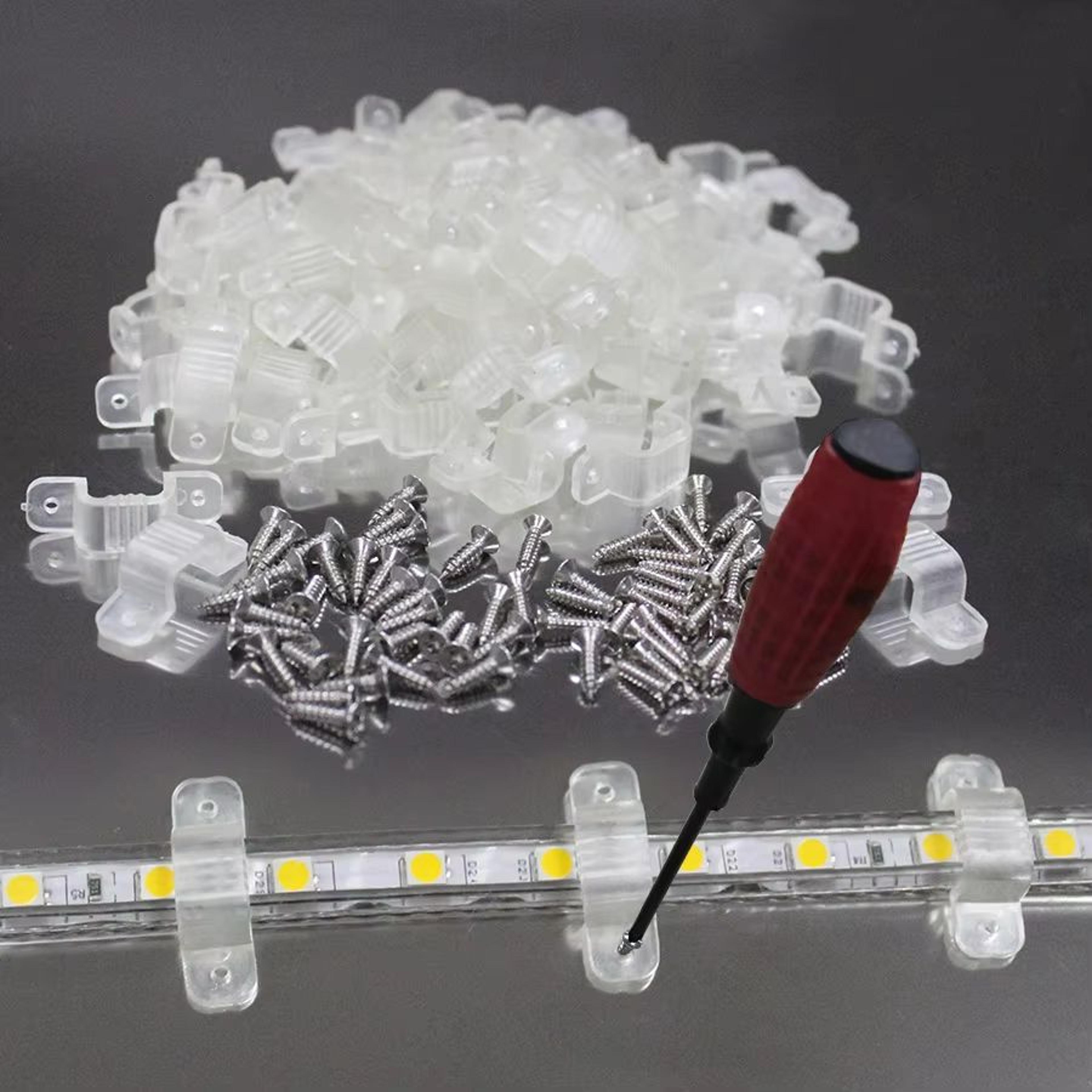 universal led strip mounting clips with screws for led strip lights (5050, 5730, 3014, 2835)