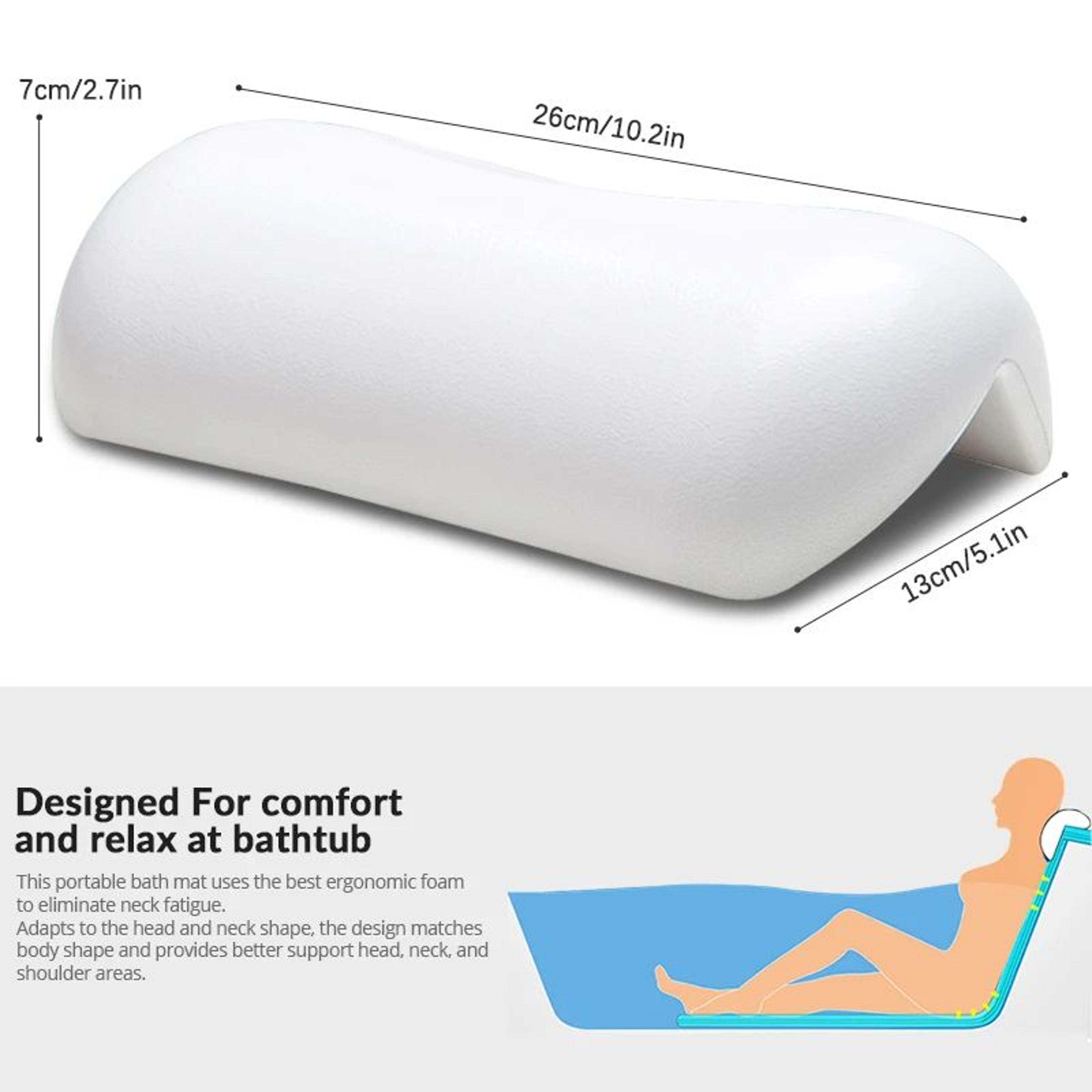 Non Slip Bathtub Pillow Headrest Waterproof SPA Bath Pillow With Suction Cups 1