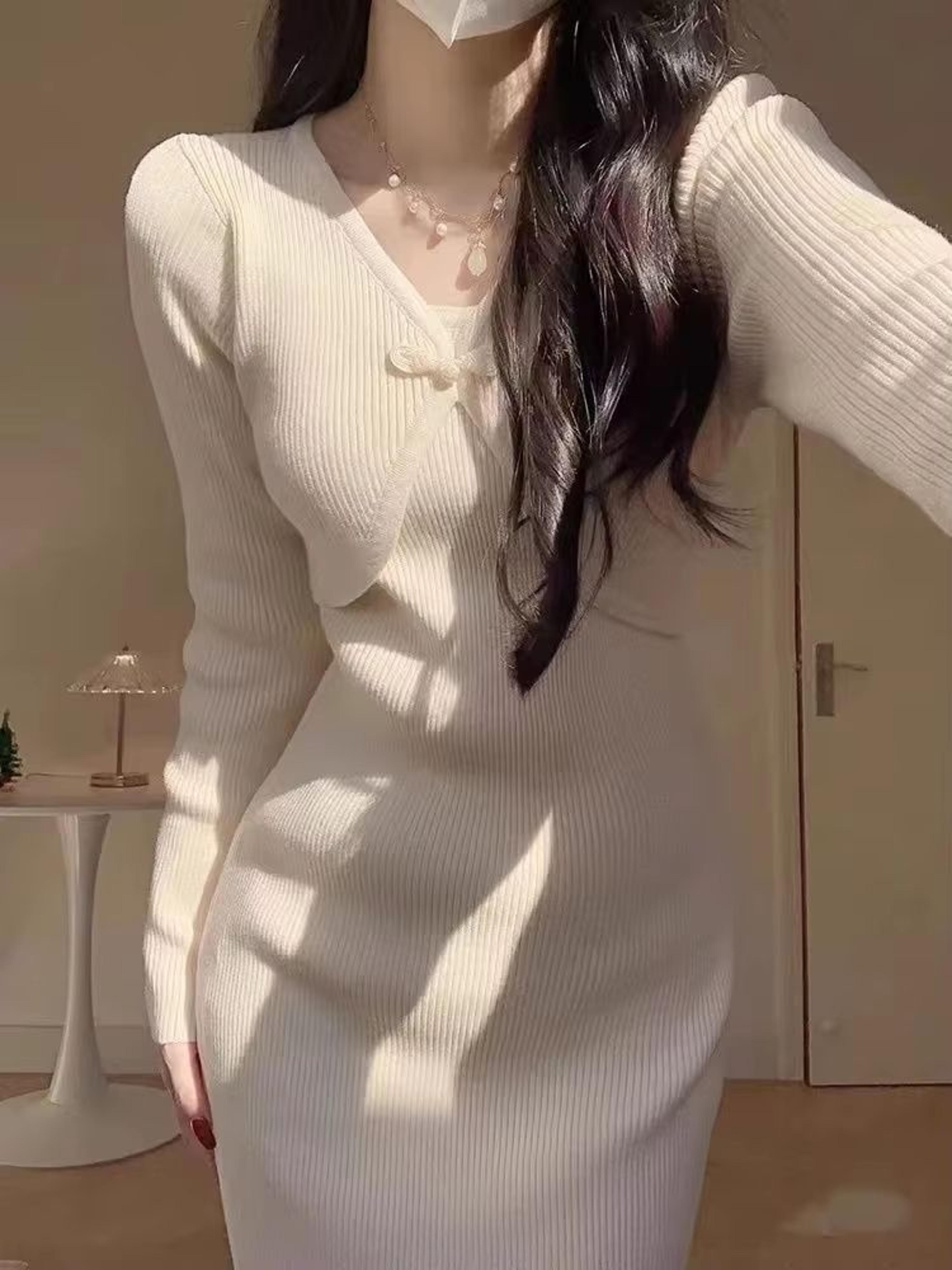 Elegant Red Crochet Knit Dress Vintage Bodycon Midi Dress Luxury Womens Knit Bodycon Dress 1