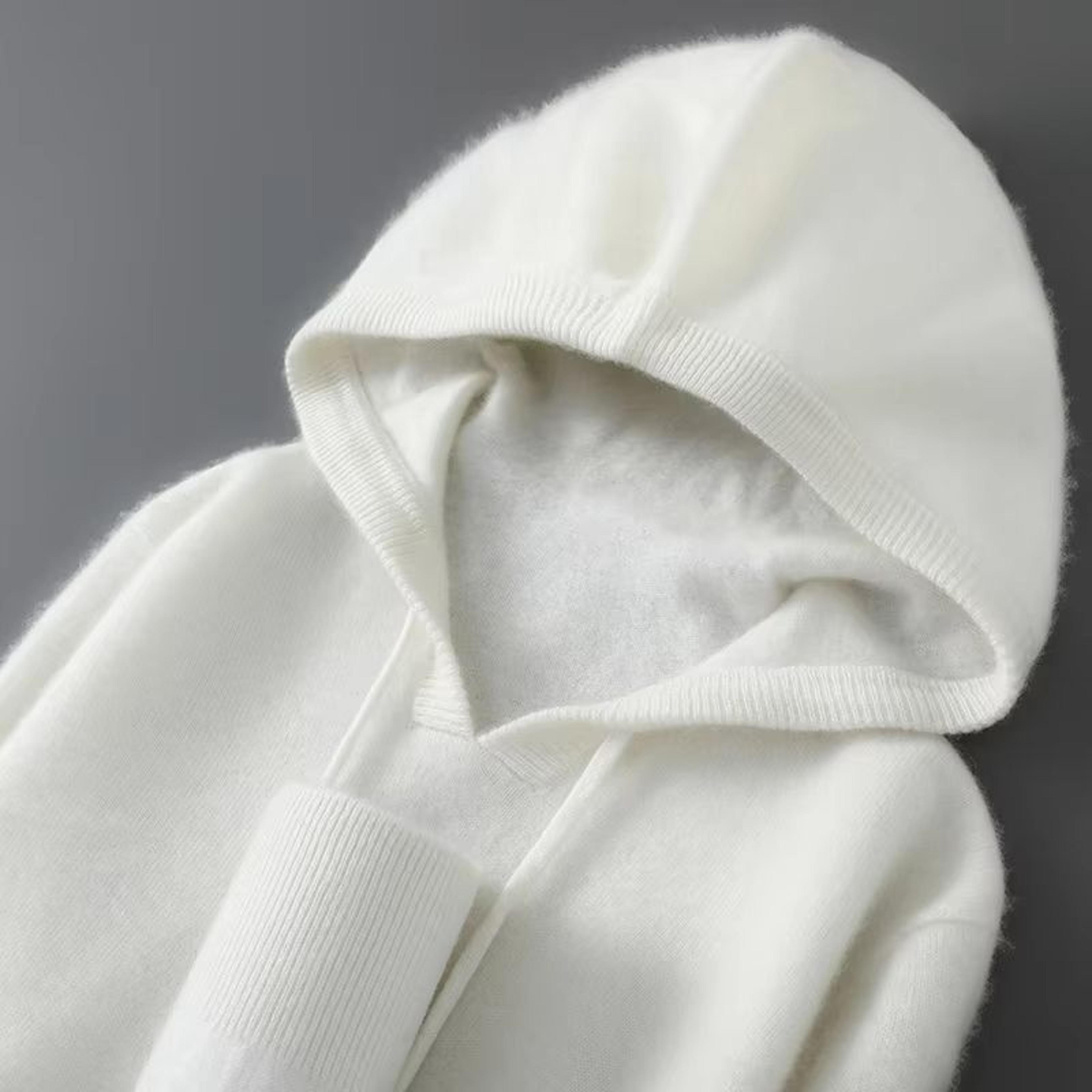 Mens Merino Wool Hooded Sweater Thick Warm Pullover Casual Winter Knit Hoodie 17