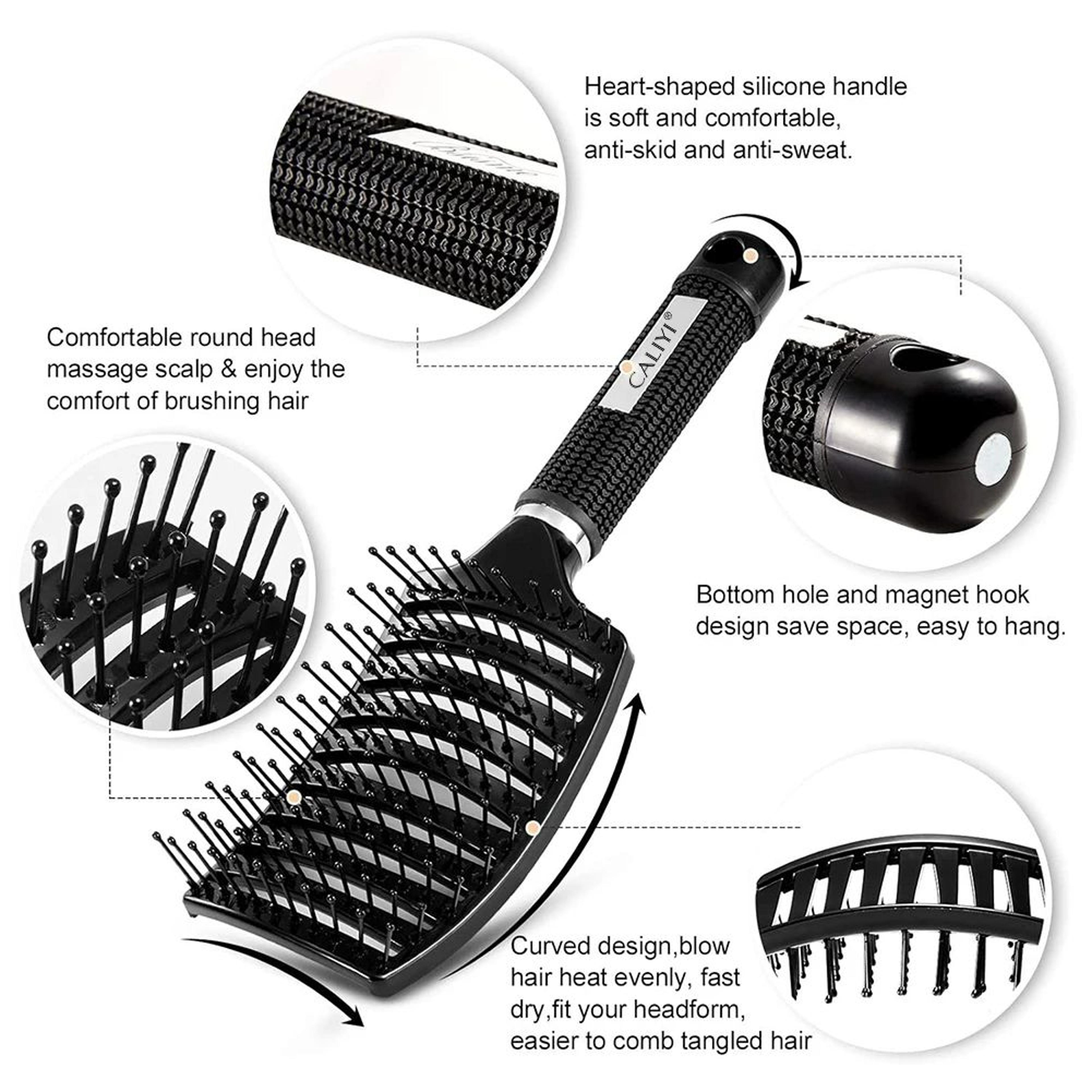 Professional Curved Vented Blow Dry Hair Brush For Fast Styling And Detangling 2