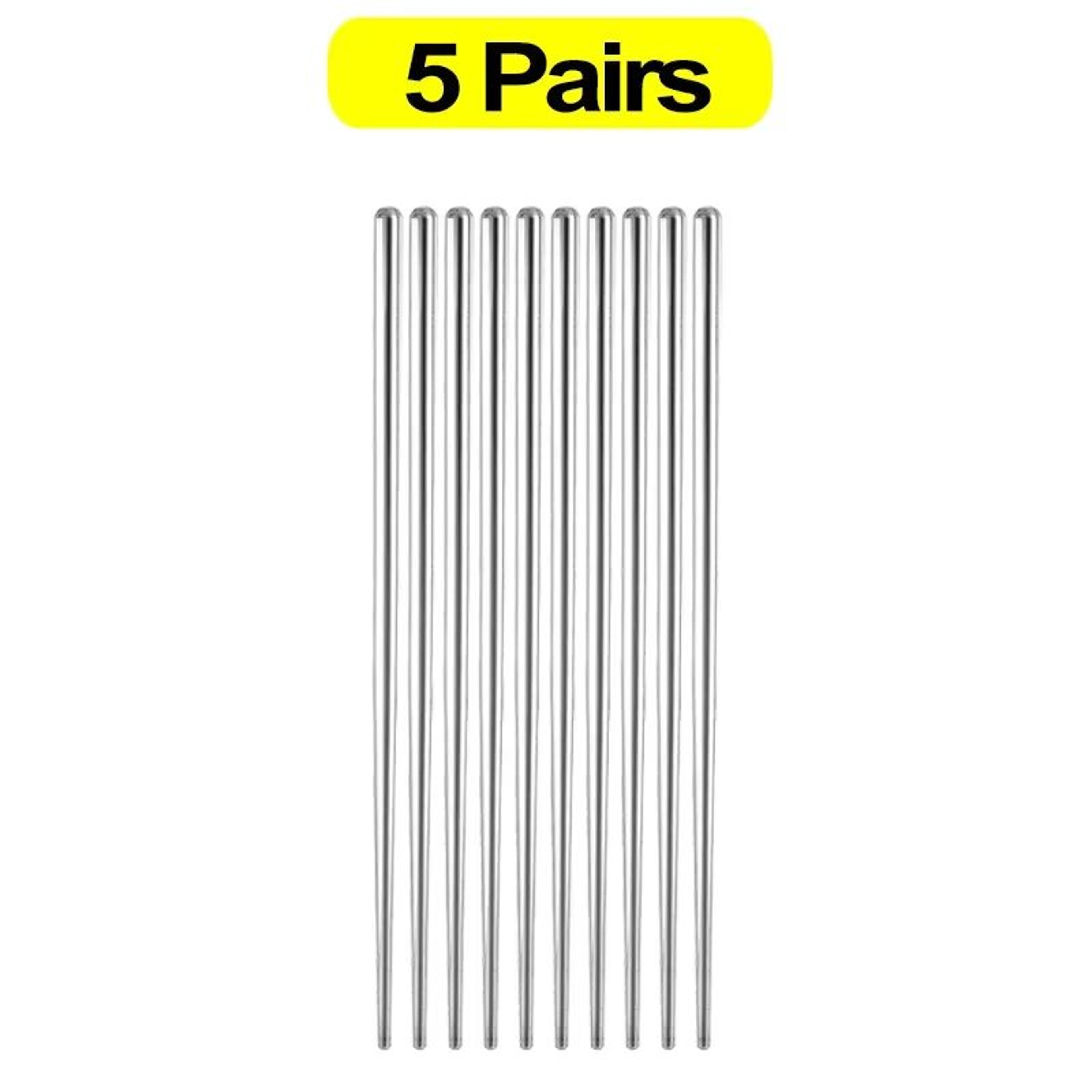 30 Pairs Stainless Steel Chopsticks Non Slip Reusable Metal Dining Set 6