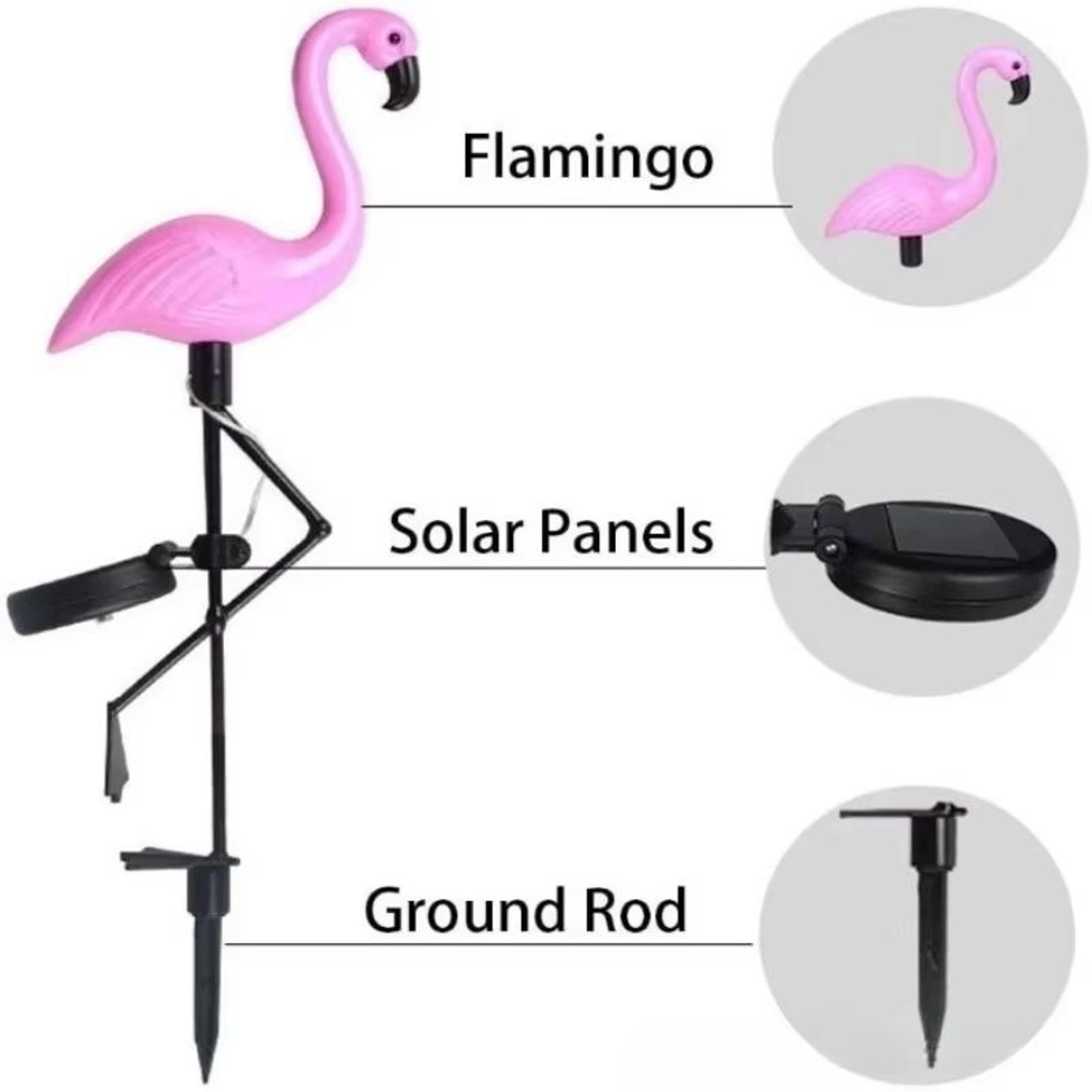 Solar Flamingo Garden Stake Lights Waterproof LED Outdoor Pathway Decor 6