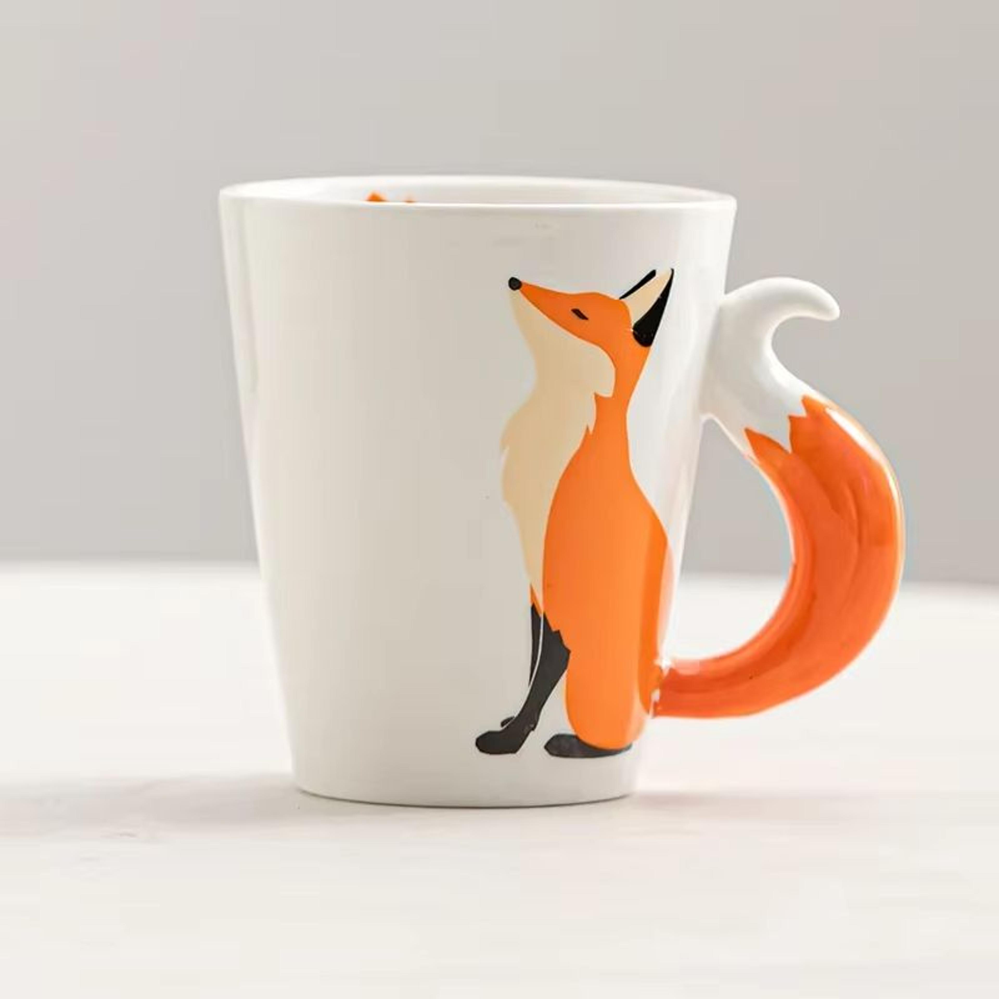 Cute 3D Fox Ceramic Mug 360ml Cartoon Animal Coffee Cup 6