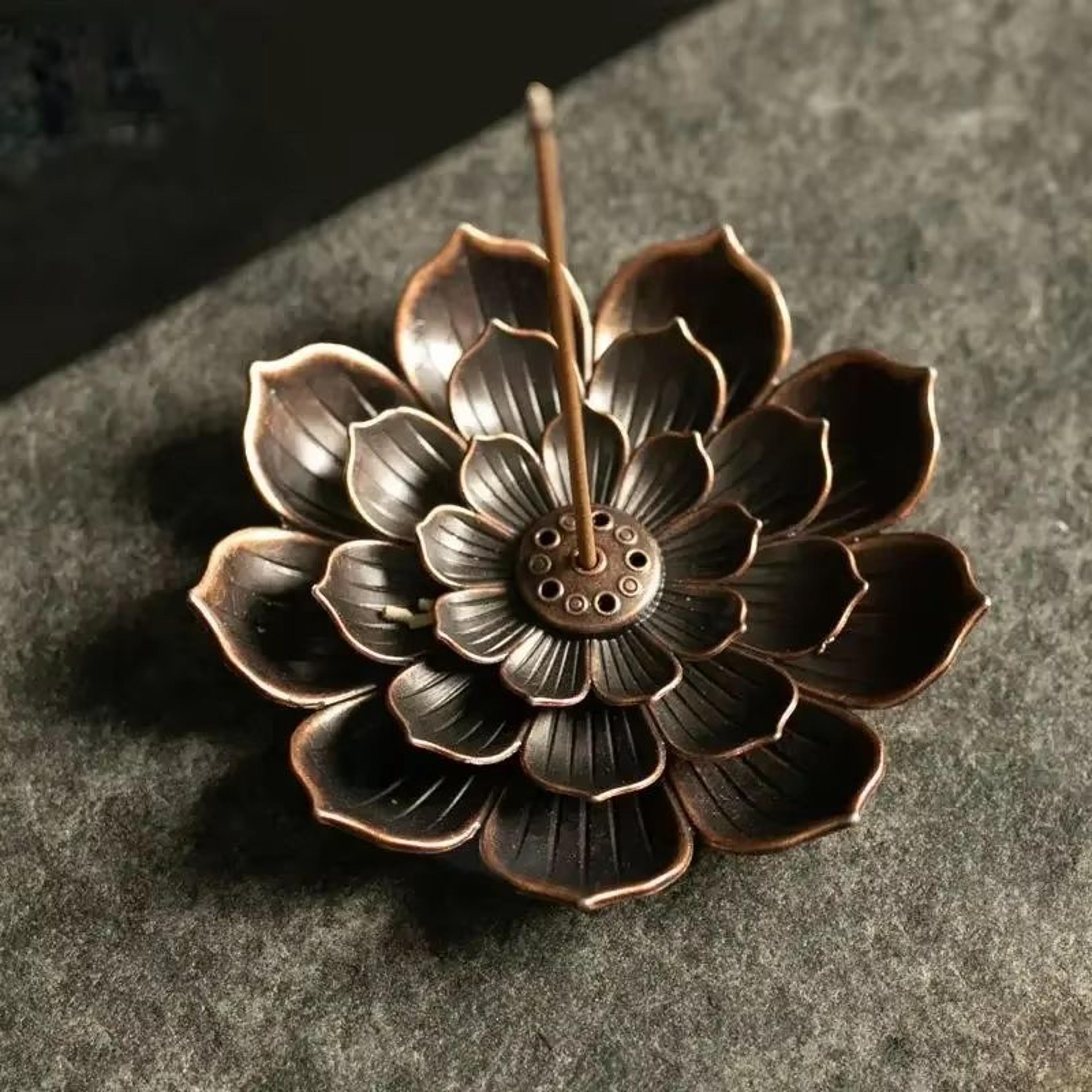 Lotus Alloy Incense Burner Stick And Coil Holder For Home Meditation Decor 4