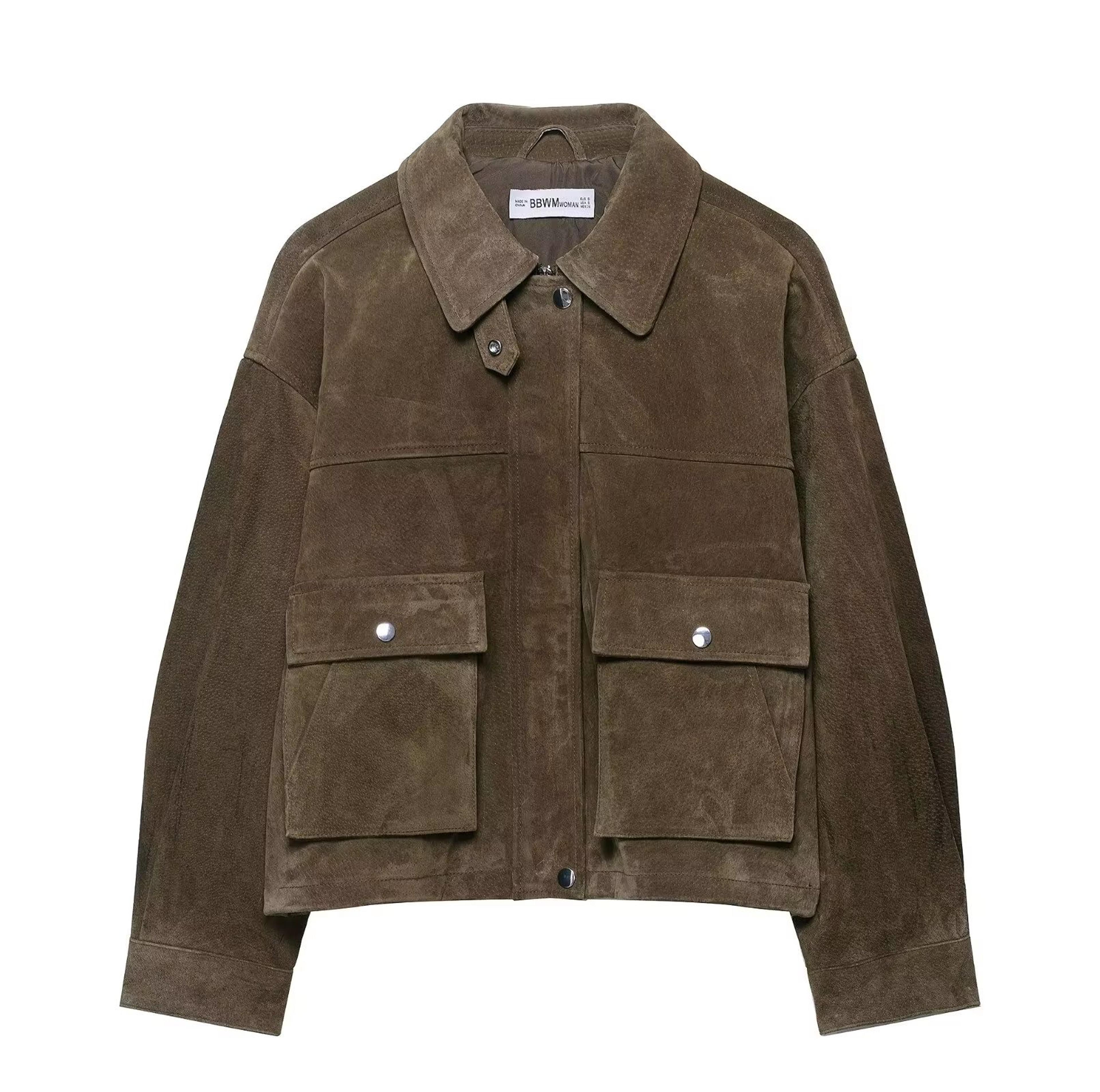 women's genuine leather pilot jacket vintage european style autumn coat