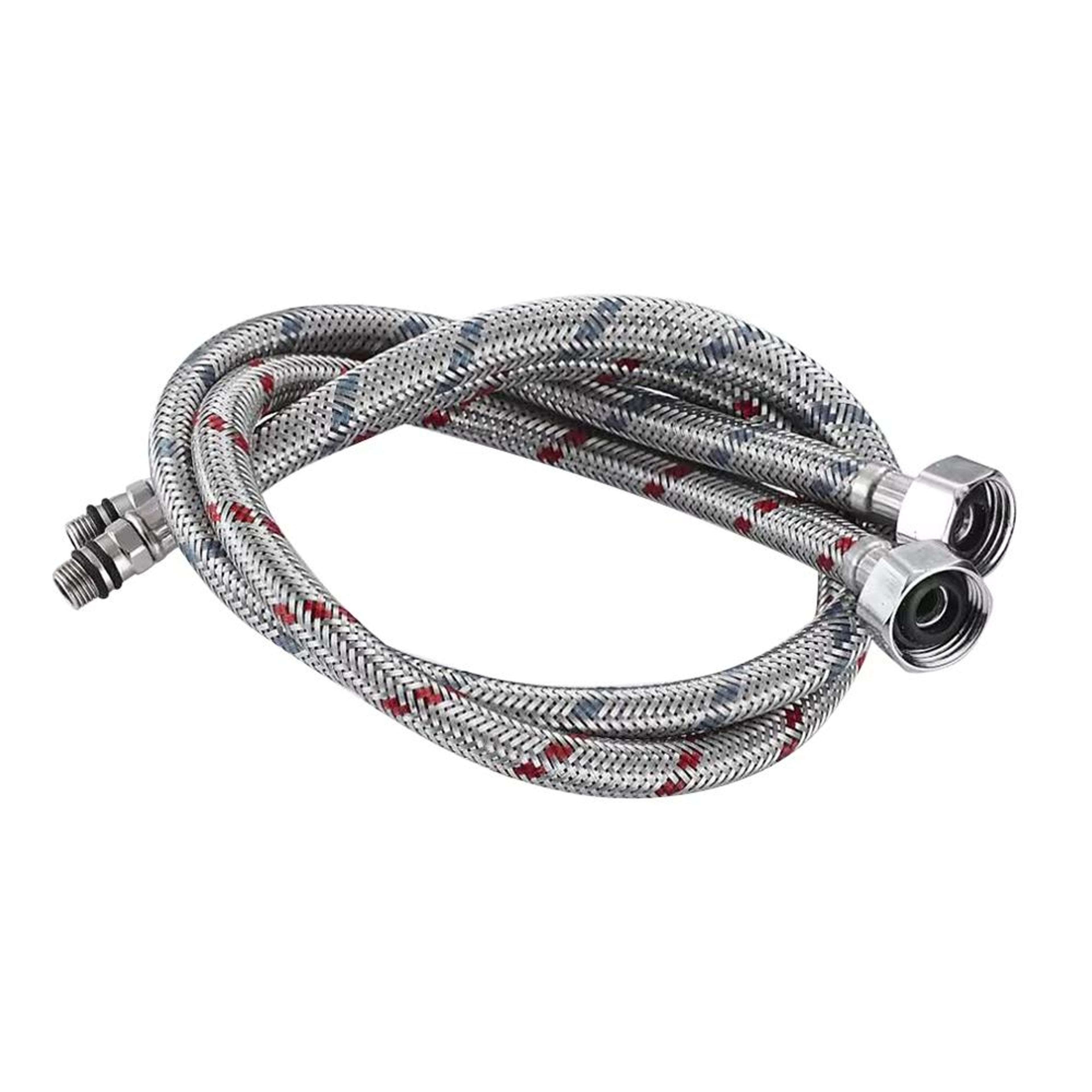 50cm Stainless Steel Braided Faucet Hose Flexible Water Supply Pipe For Hot And Cold 12PCS 6