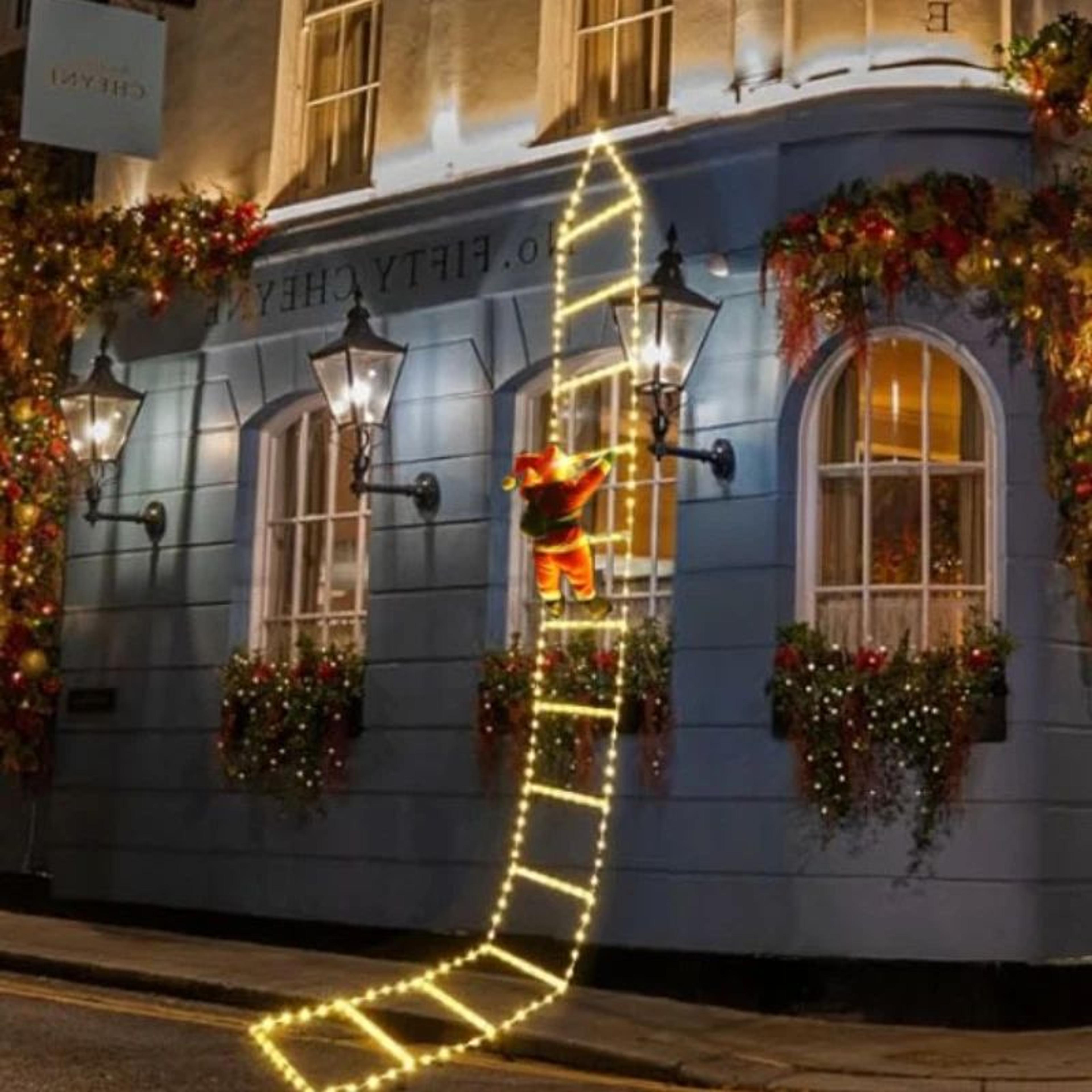 led santa ladder climbing light with 8 modes usb powered christmas decor