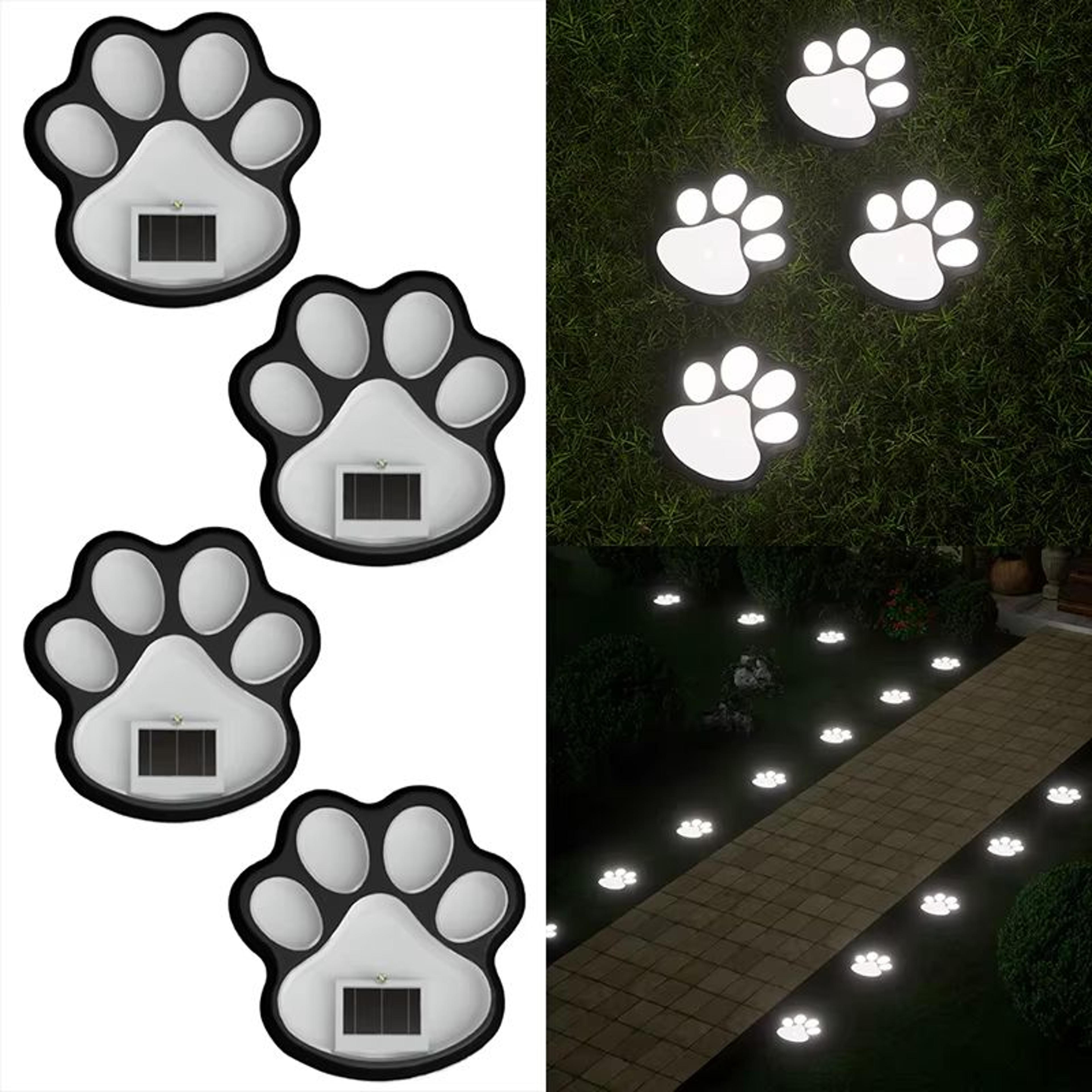 Solar Paw Print LED Garden Lights Waterproof Outdoor Pathway Lawn Decor 7