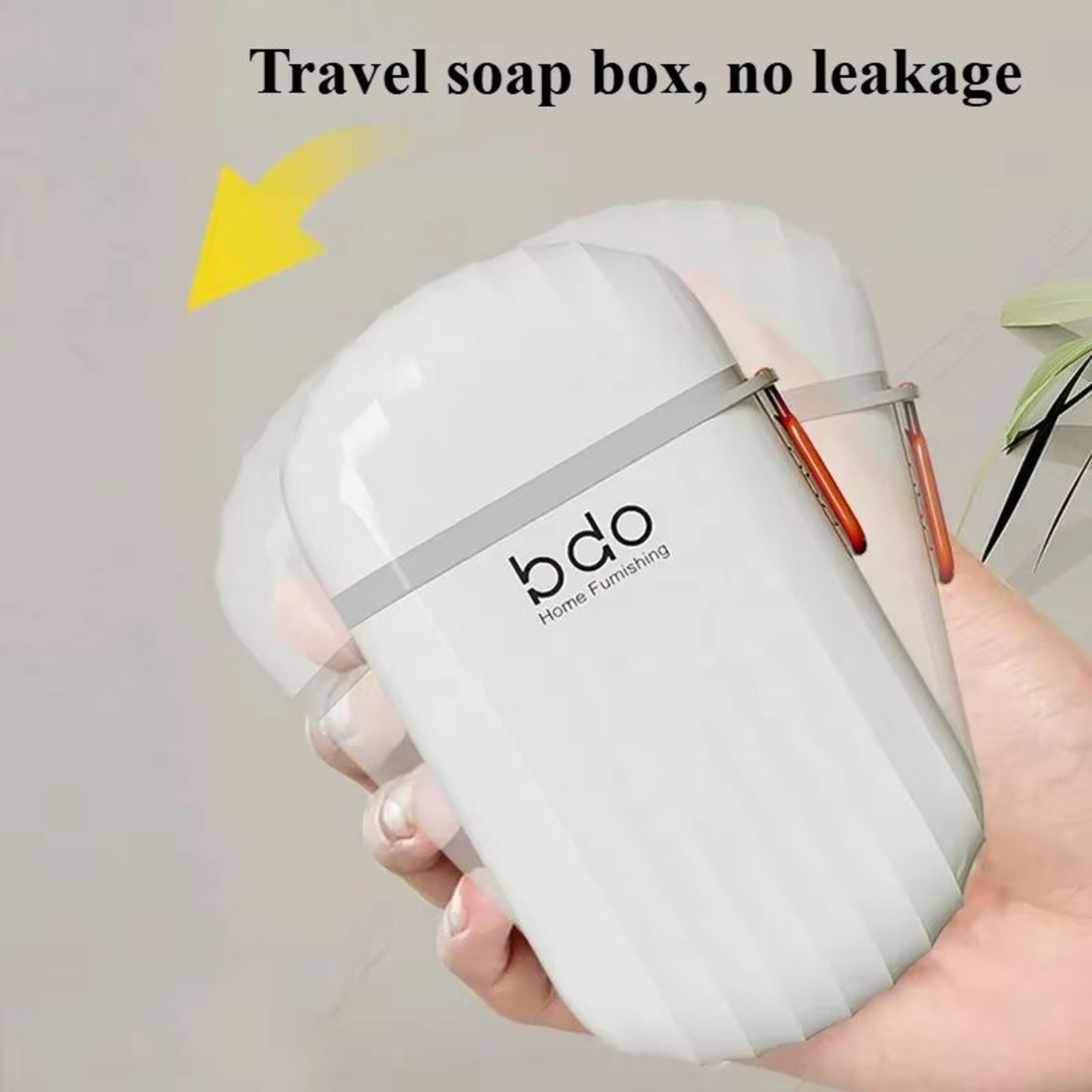 Portable Travel Soap Box With Lid And Drain Tray For Leakproof Storage 3