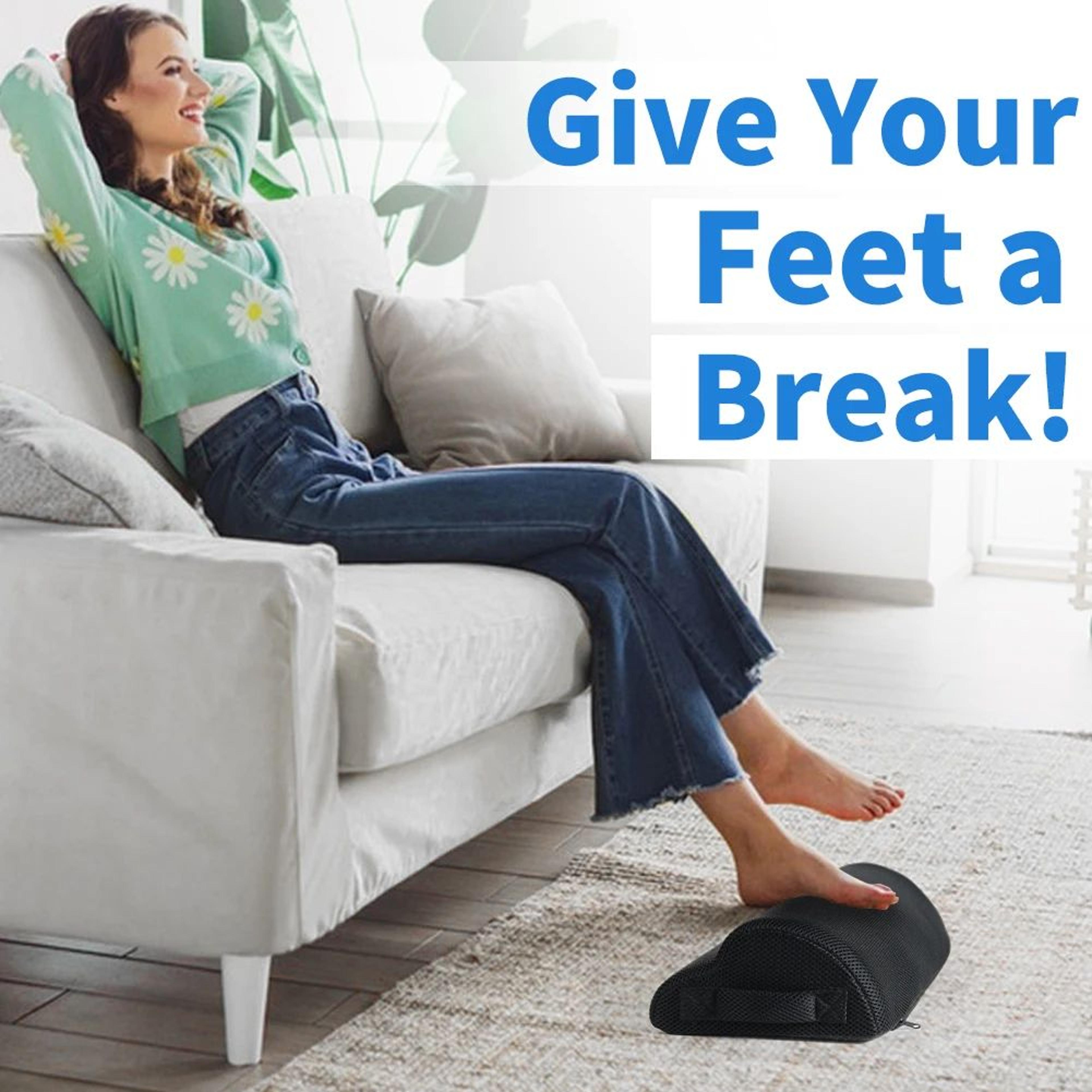 Ergonomic Memory Foam Foot Rest Cushion For Under Desk Comfort And Leg Support 4