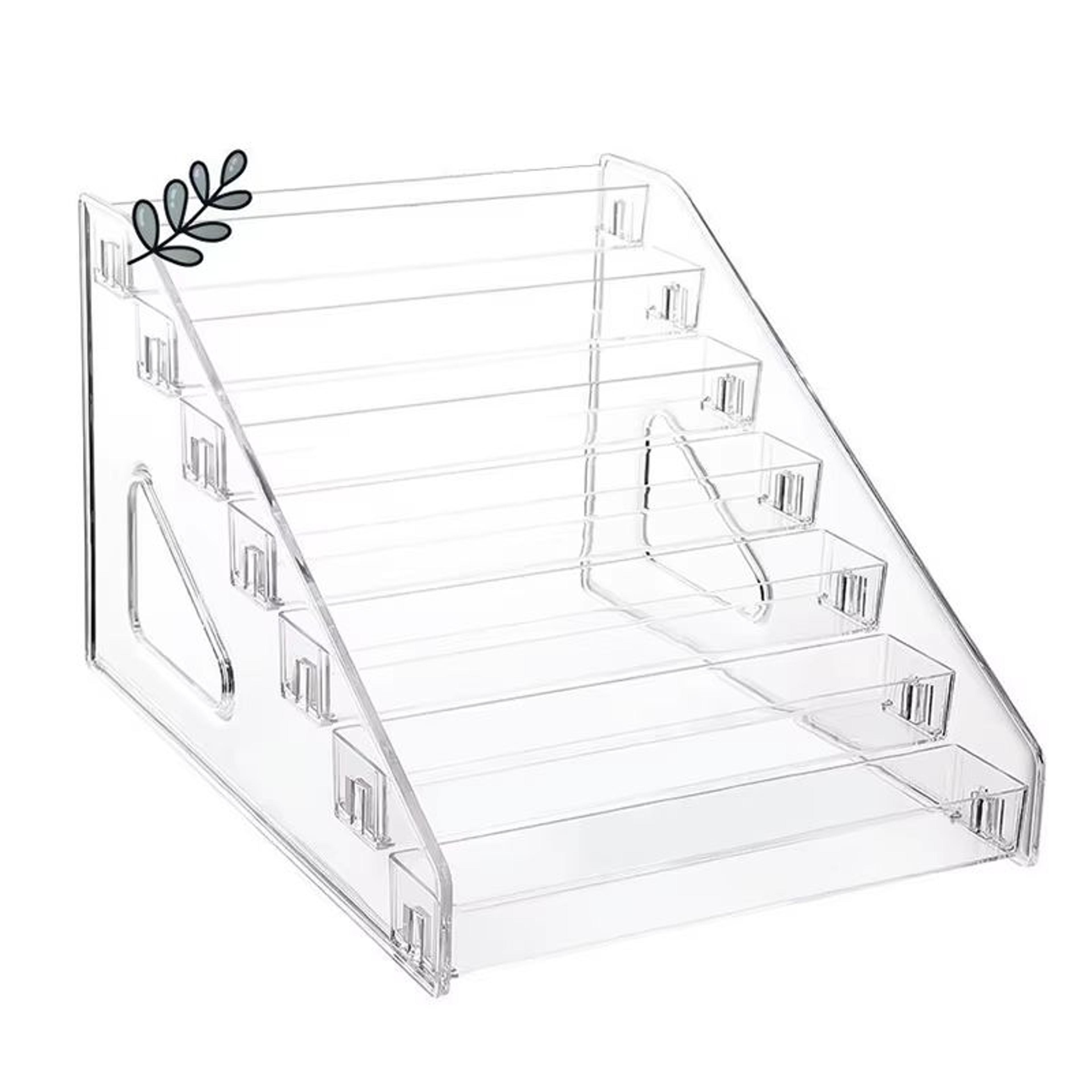 Acrylic Anime Badge Display Organizer Ladder Shelf Transparent Desktop Rack 5