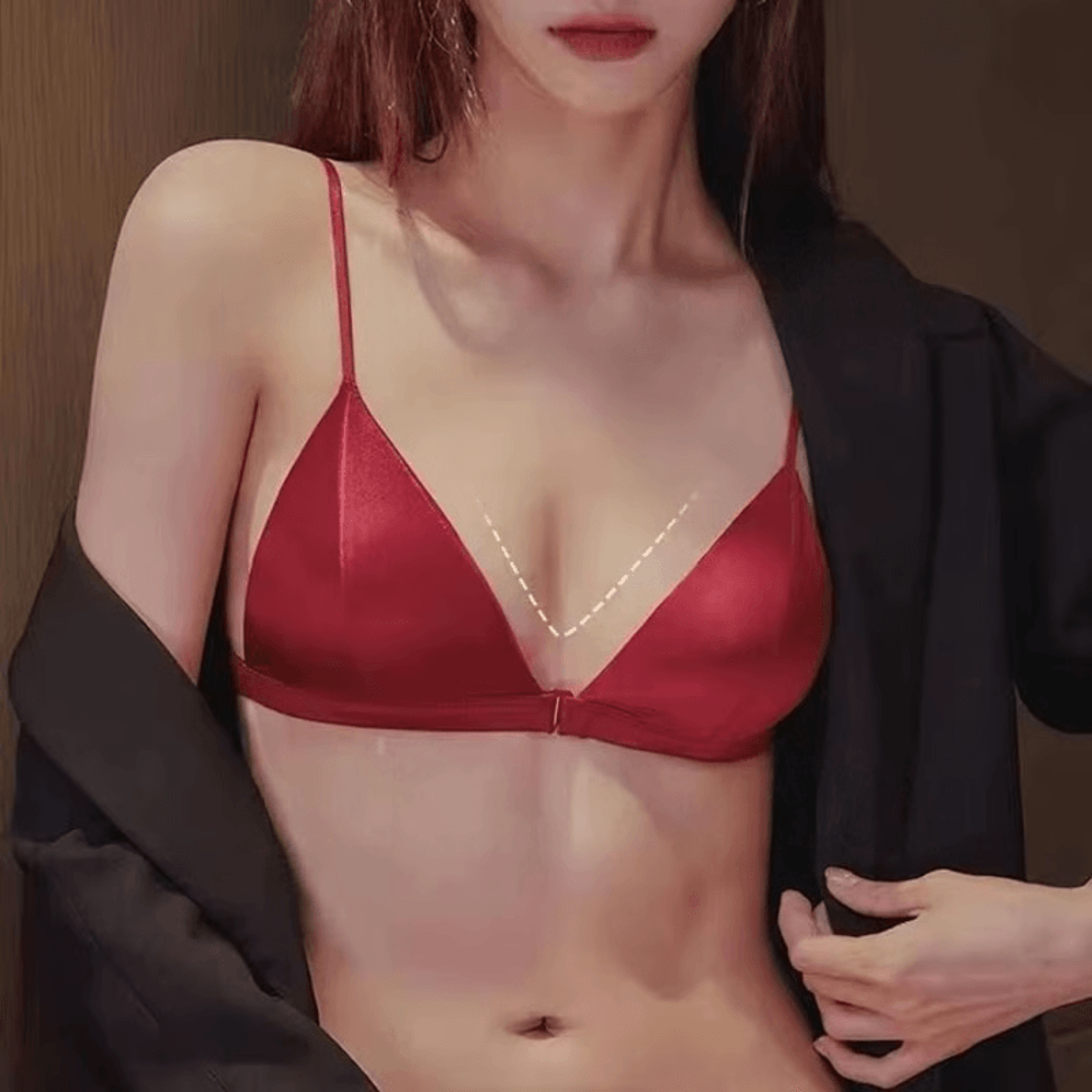 front buckle wireless bikini bra, thin strap soft fit for small bust comfort