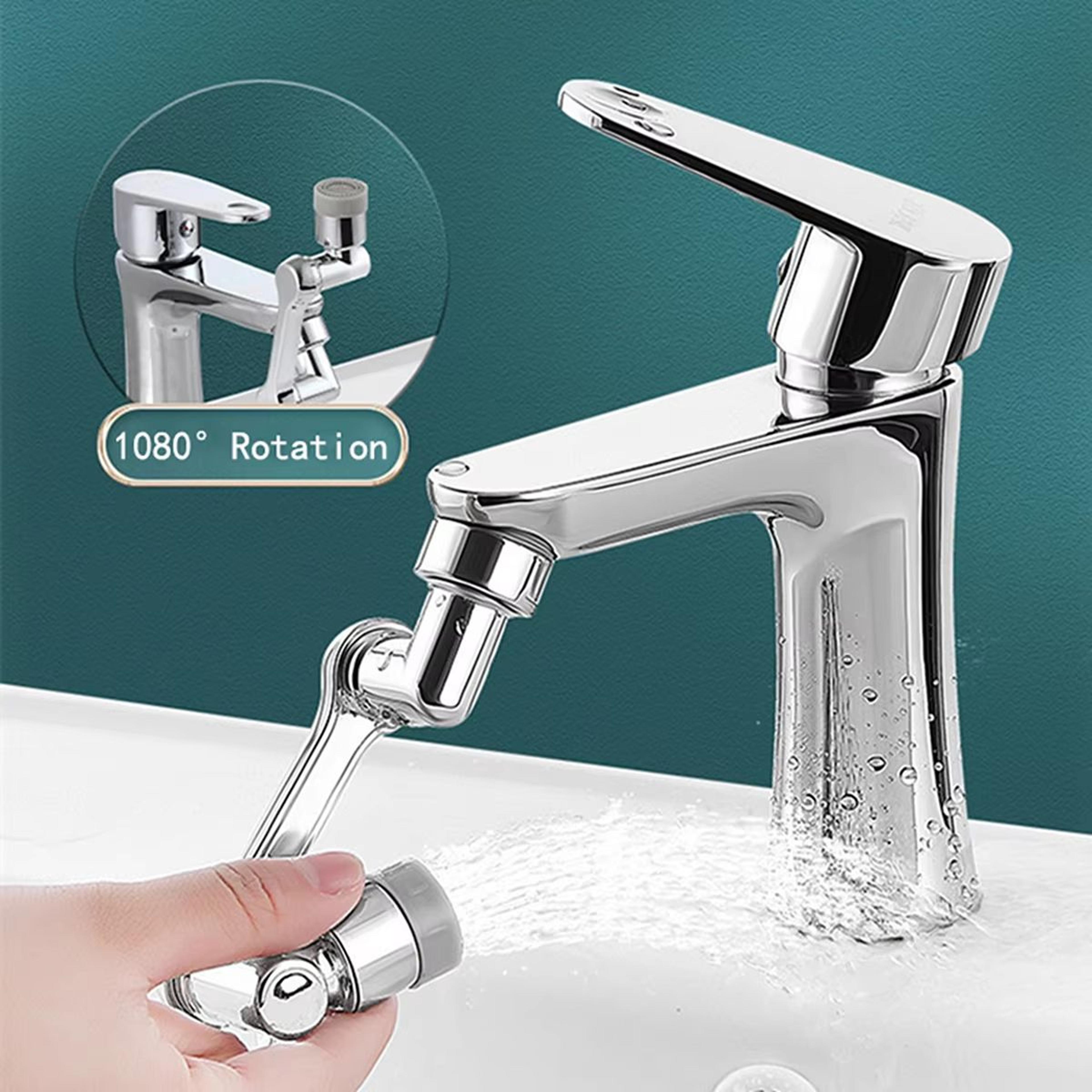 1080° rotating faucet sprayer head with universal adapter and dual flow modes