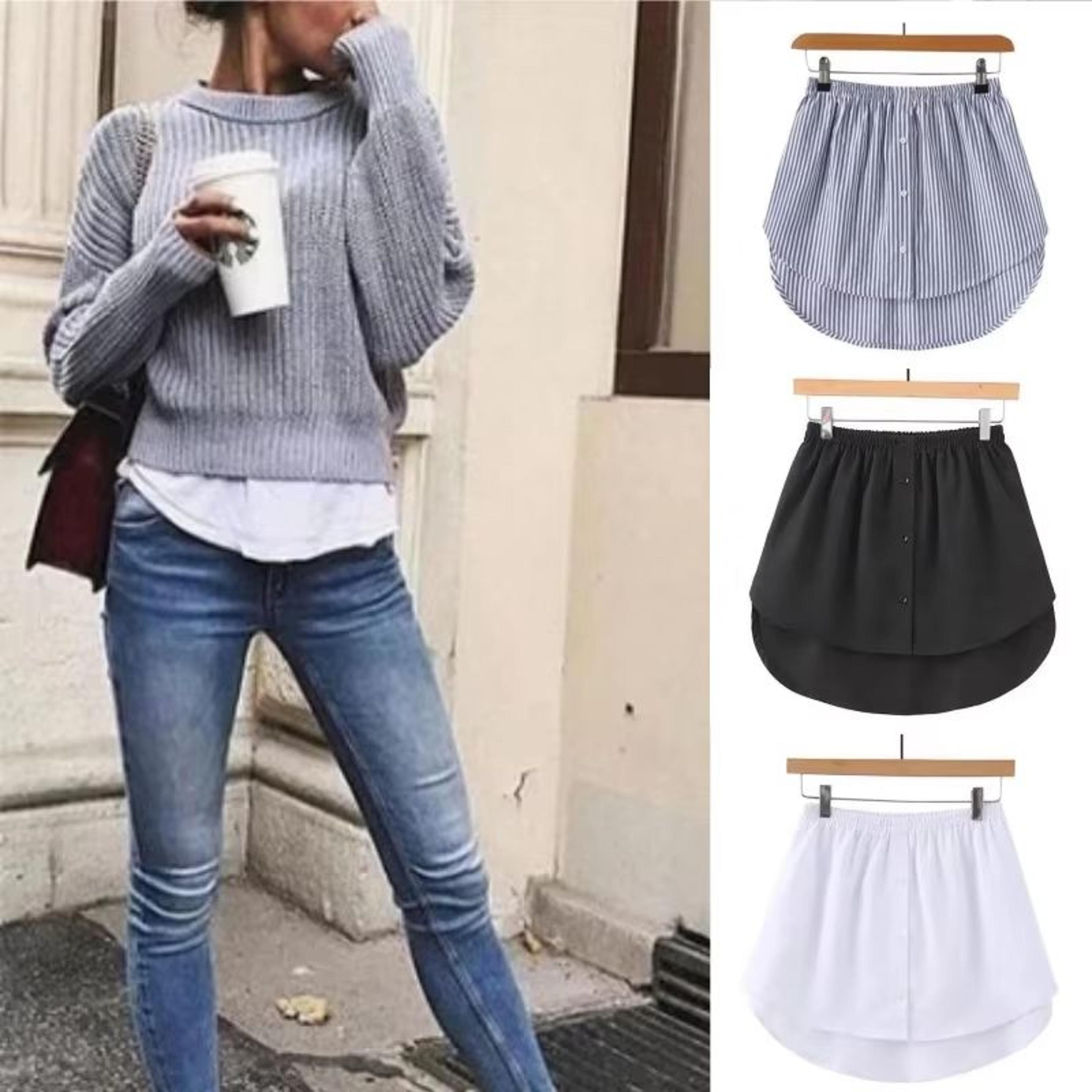 Adjustable Shirt Extender For Women Layered Faux Hem Underskirt 1