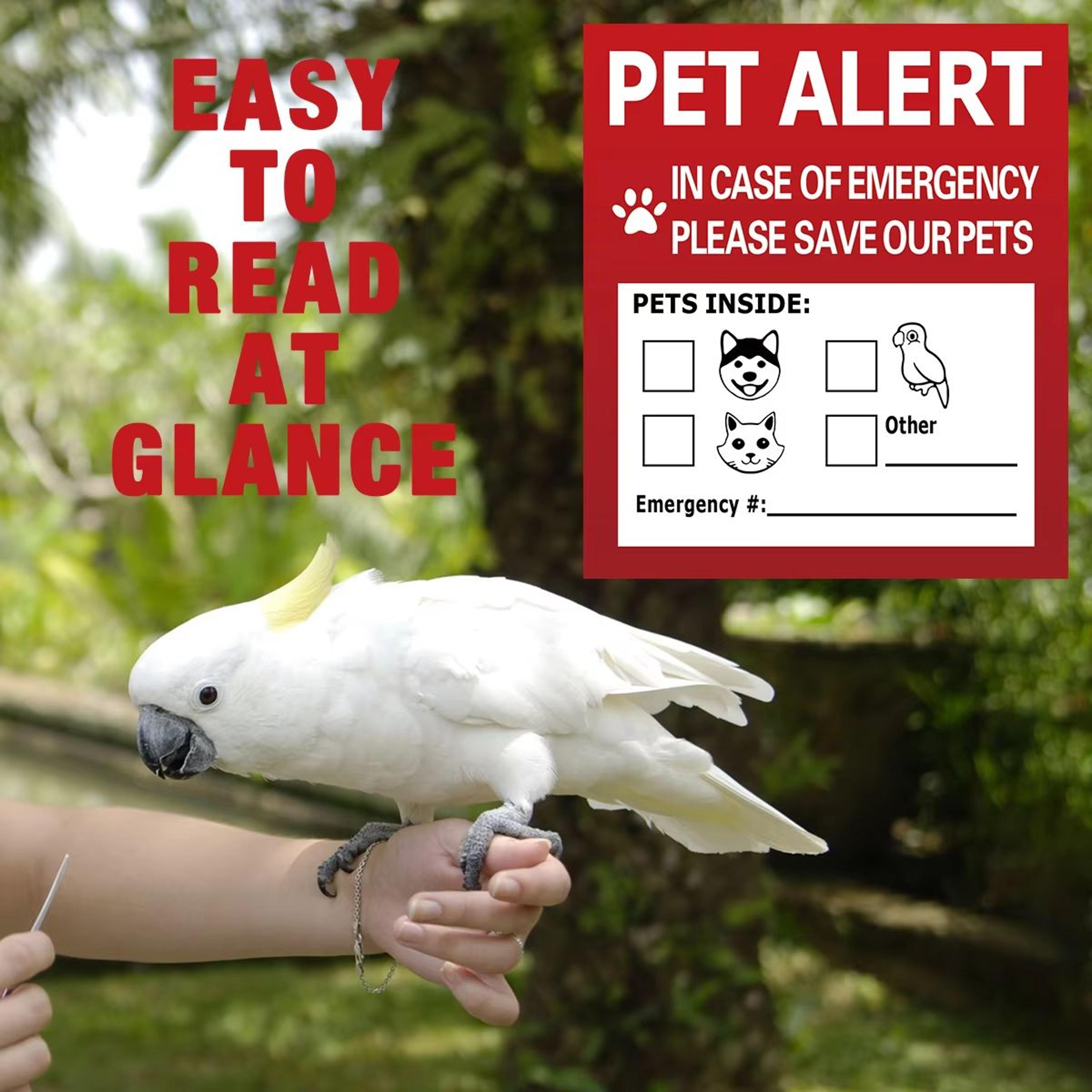 Pet Alert Emergency Window Stickers 4 Pack Save My Pets Rescue Decals 3