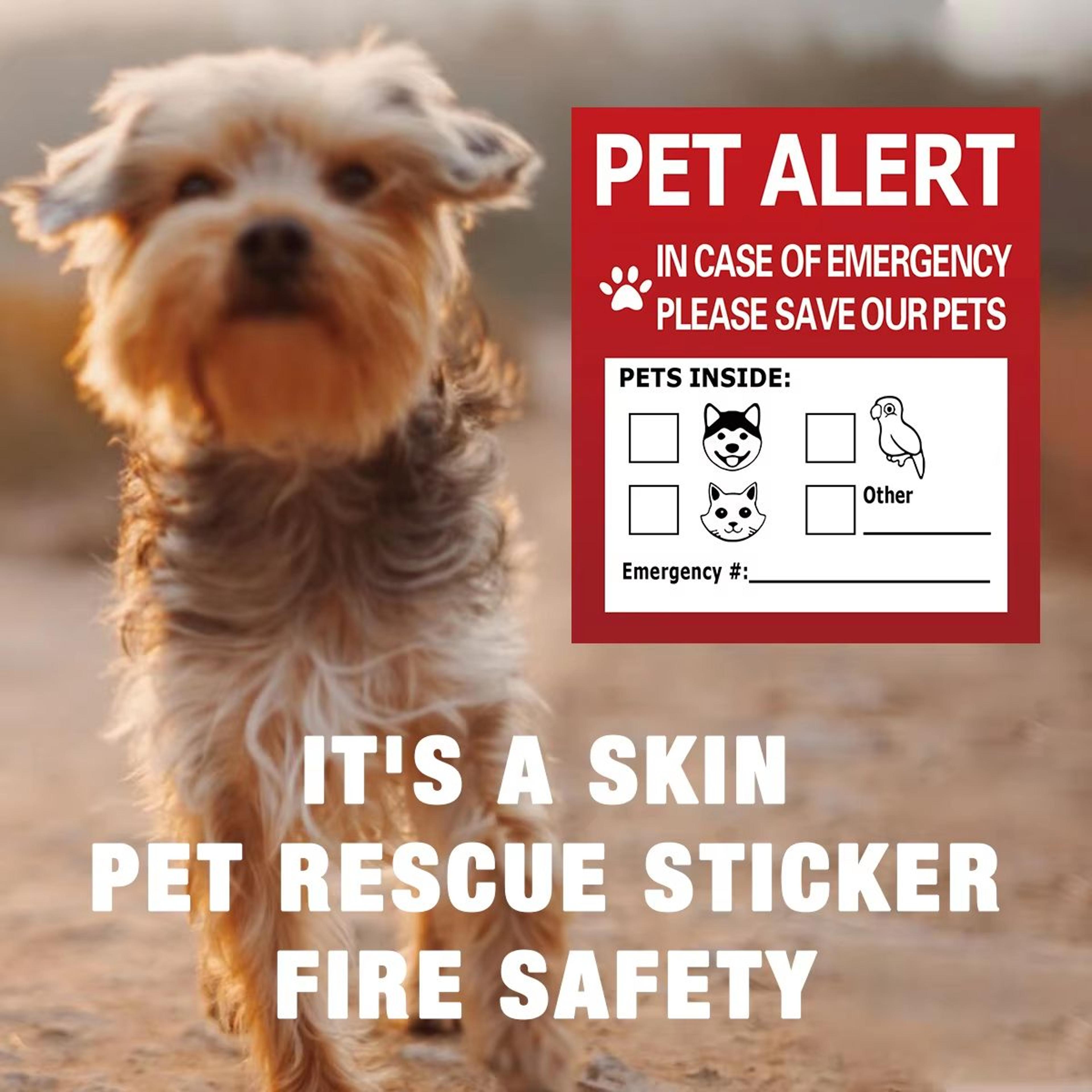 Pet Alert Emergency Window Stickers 4 Pack Save My Pets Rescue Decals 5