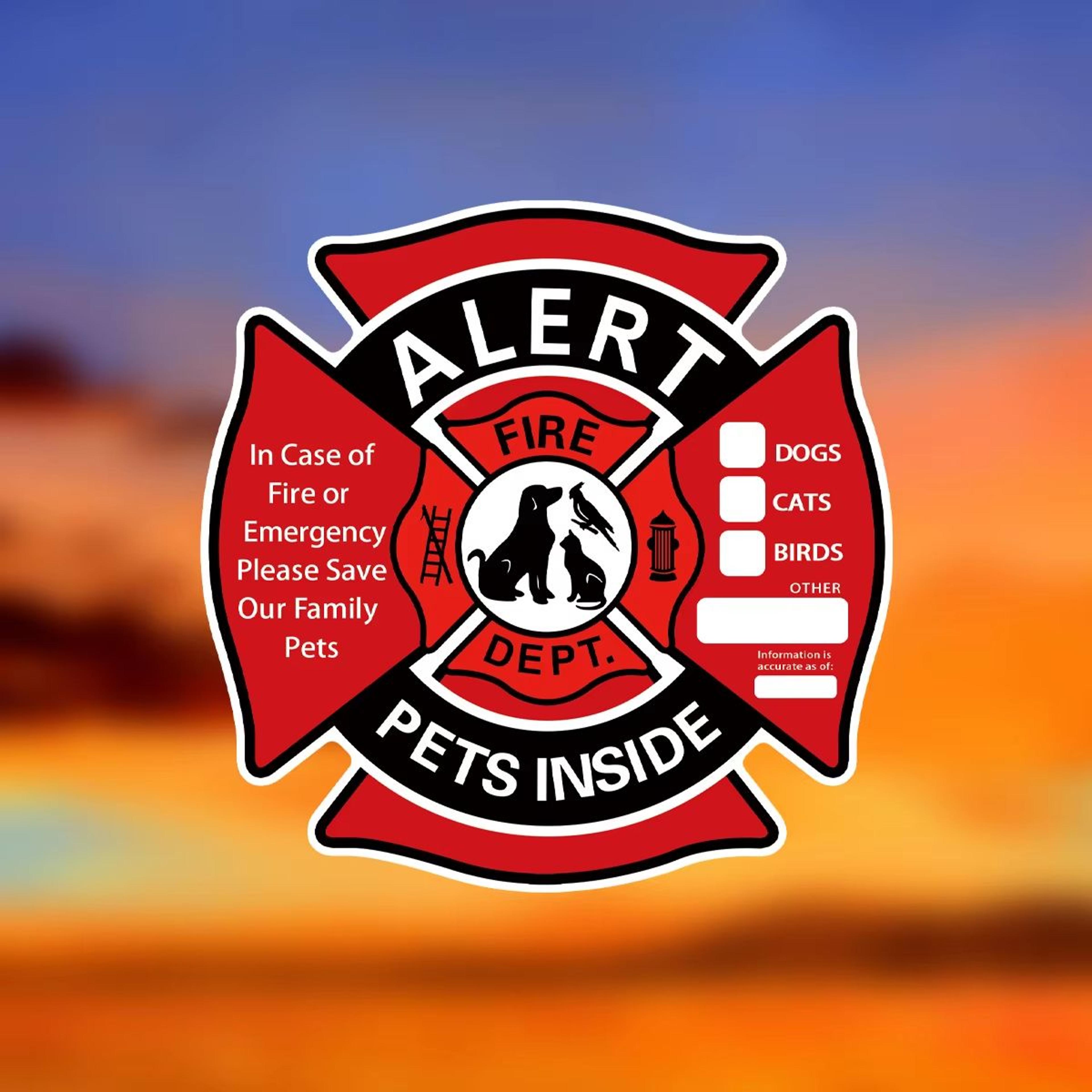 Pet Alert Emergency Window Stickers 4 Pack Save My Pets Rescue Decals 11