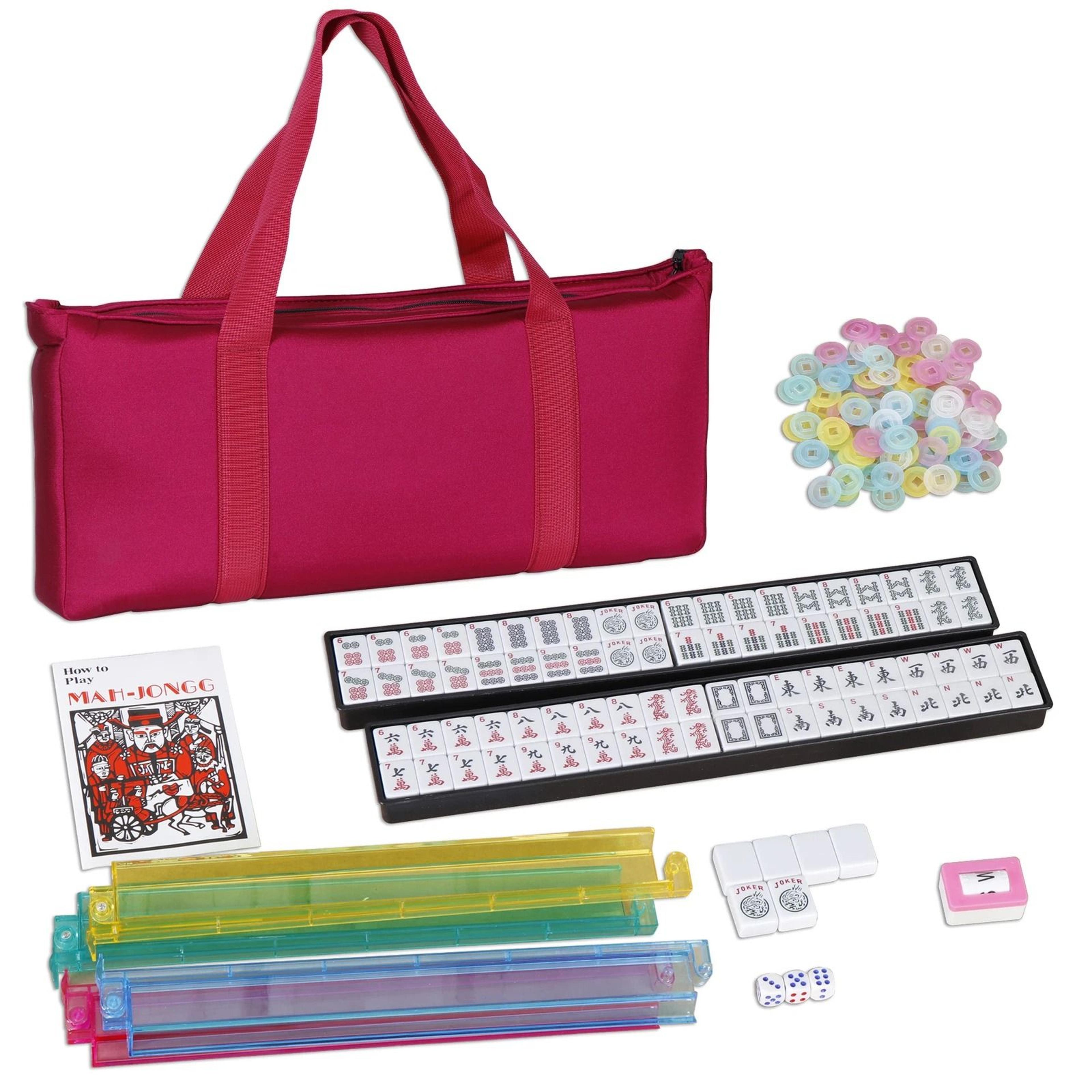 Premium American Mahjong Set With 166 Tiles 4 PushersRacks  Portable Carry Bag 0