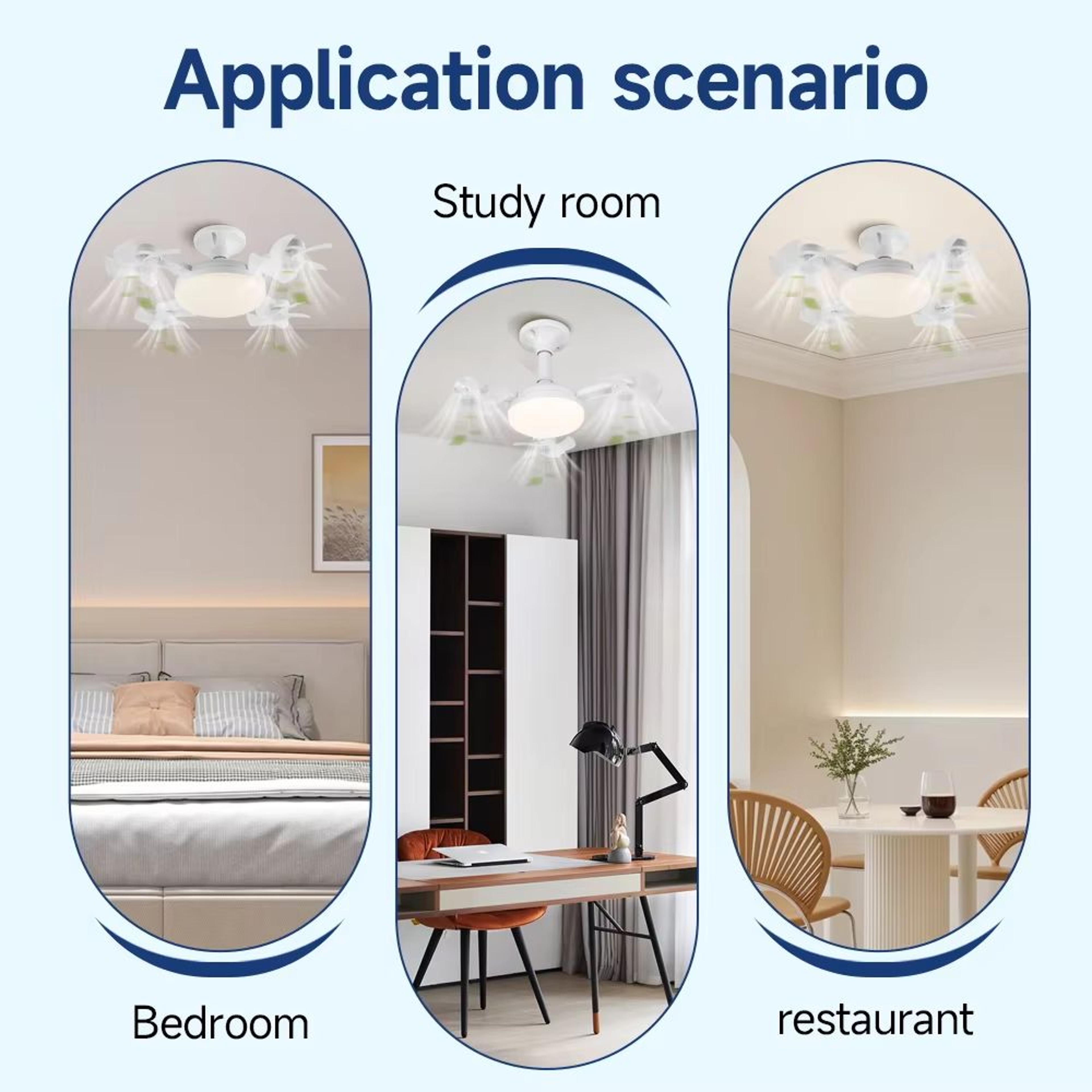 Modern LED Ceiling Fan With Remote  3Speed Adjustable Quiet Fan Light For Bedroom  Living Room 1