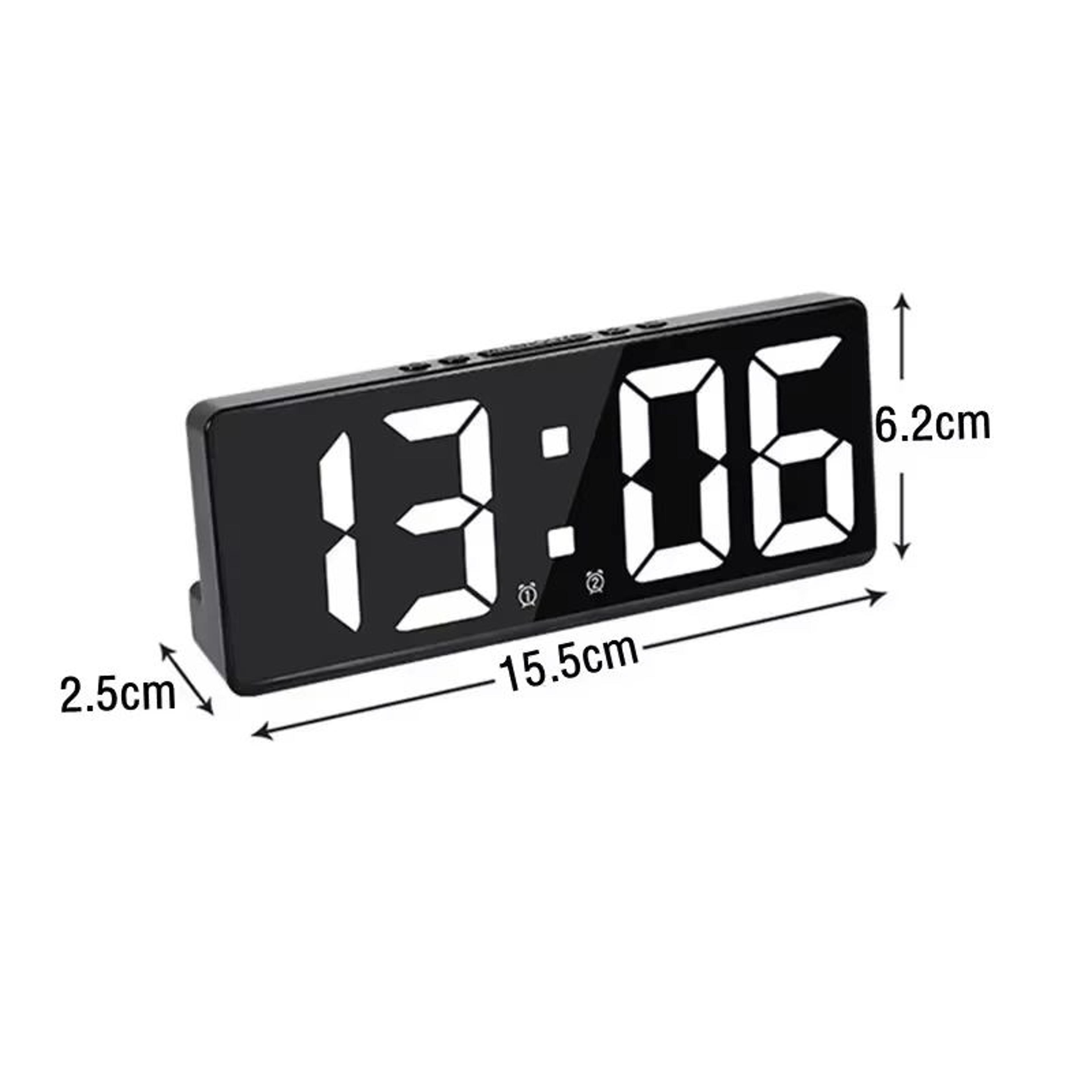 Smart Voice Control LED Digital Alarm Clock With Temperature  Snooze 5