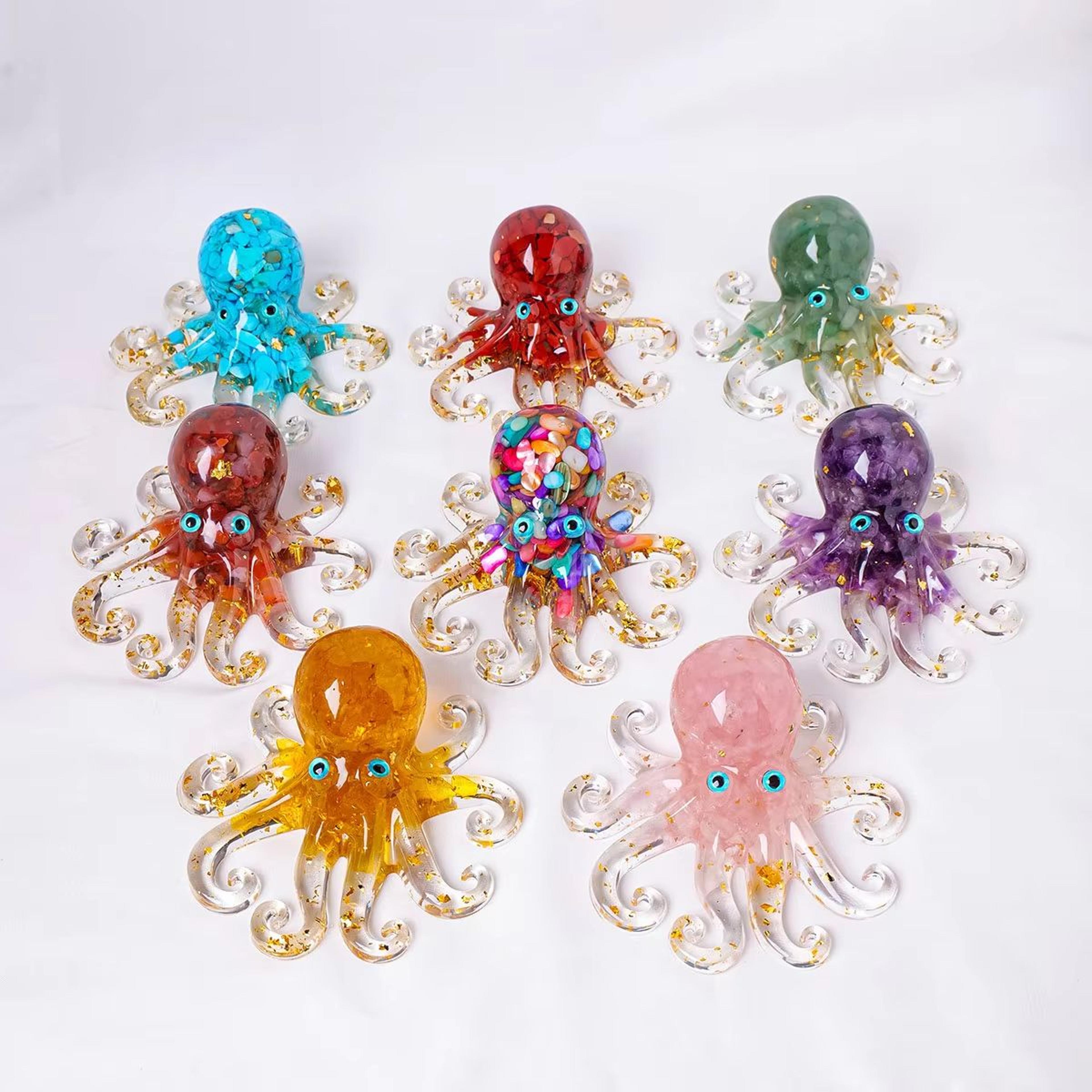 Natural Crystal Octopus Resin Statue Reiki Healing Decorative Ornament 4