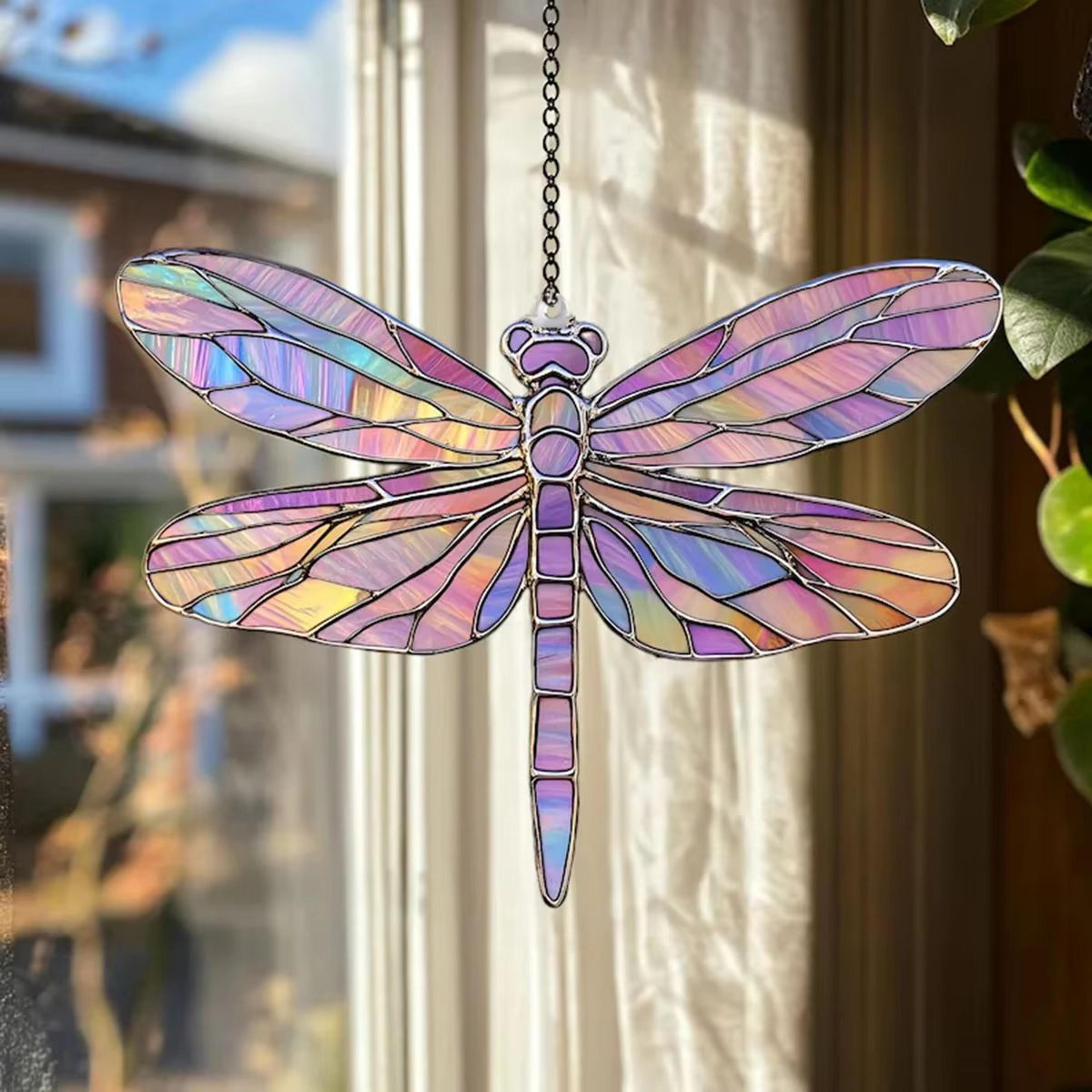 Colorful Dragonfly Acrylic Suncatcher Window Hanging Decor For Home And Garden 1