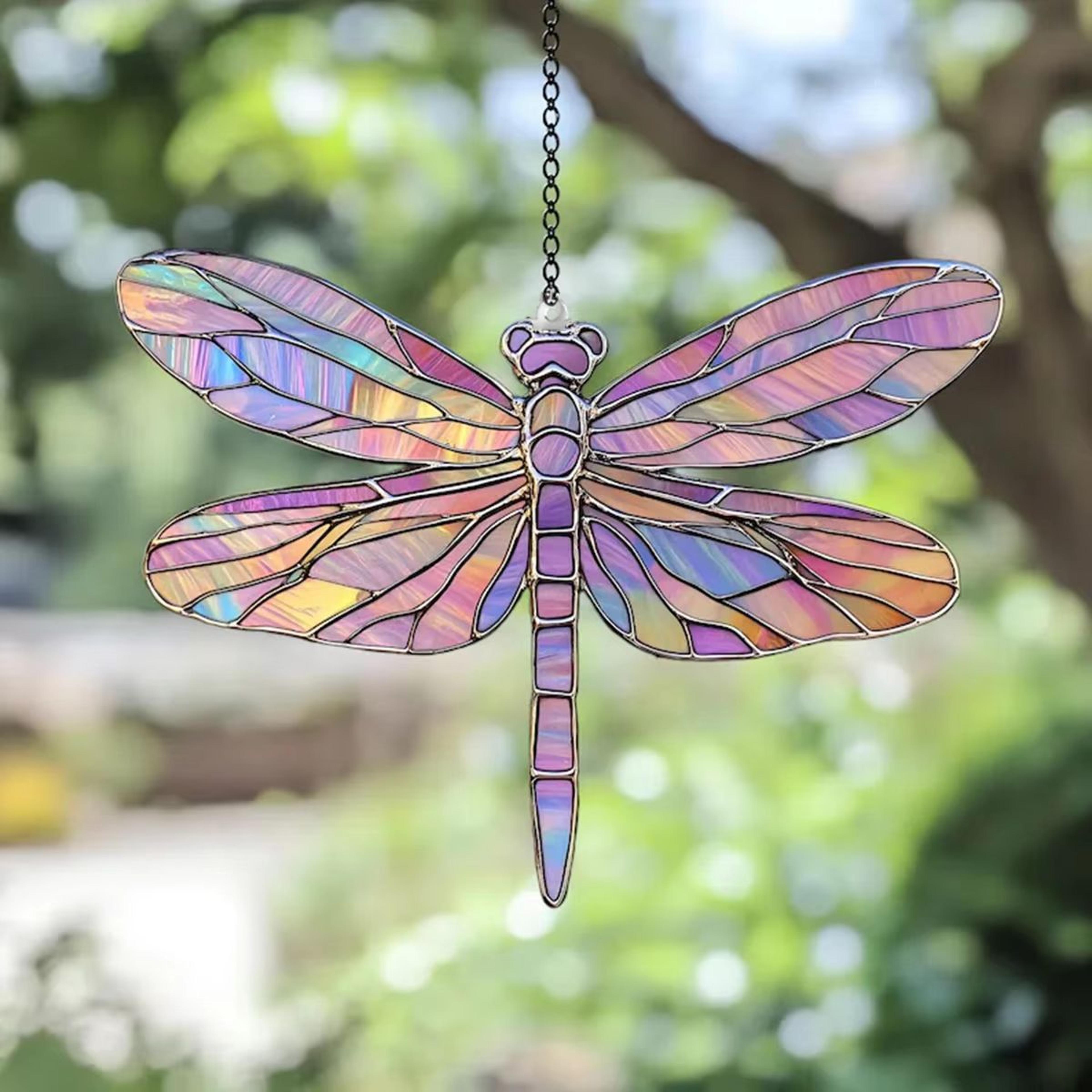 Colorful Dragonfly Acrylic Suncatcher Window Hanging Decor For Home And Garden 2