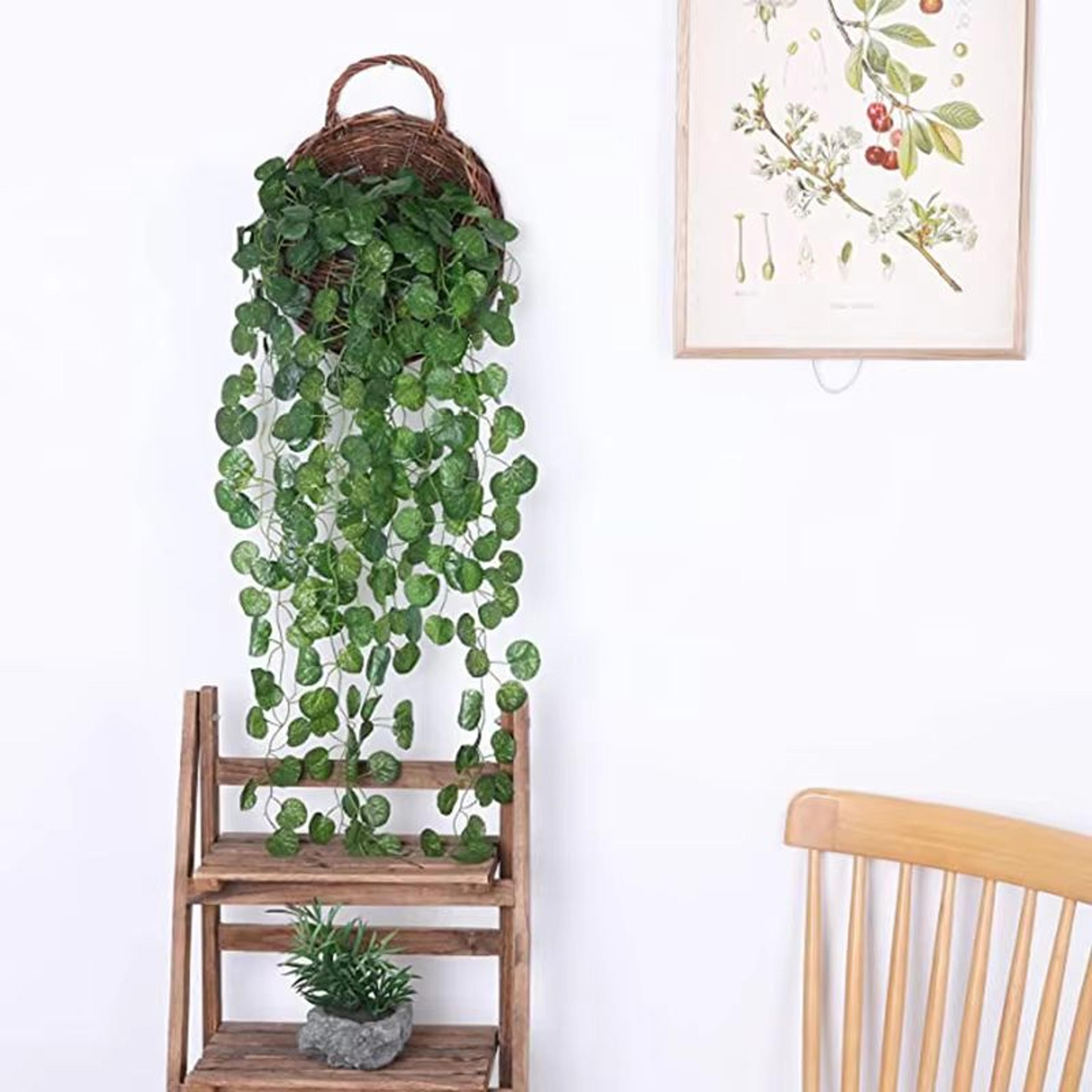 Artificial Rattan Hanging Plant Basket Ivy Vine Greenery Wall And Garden Decor 3
