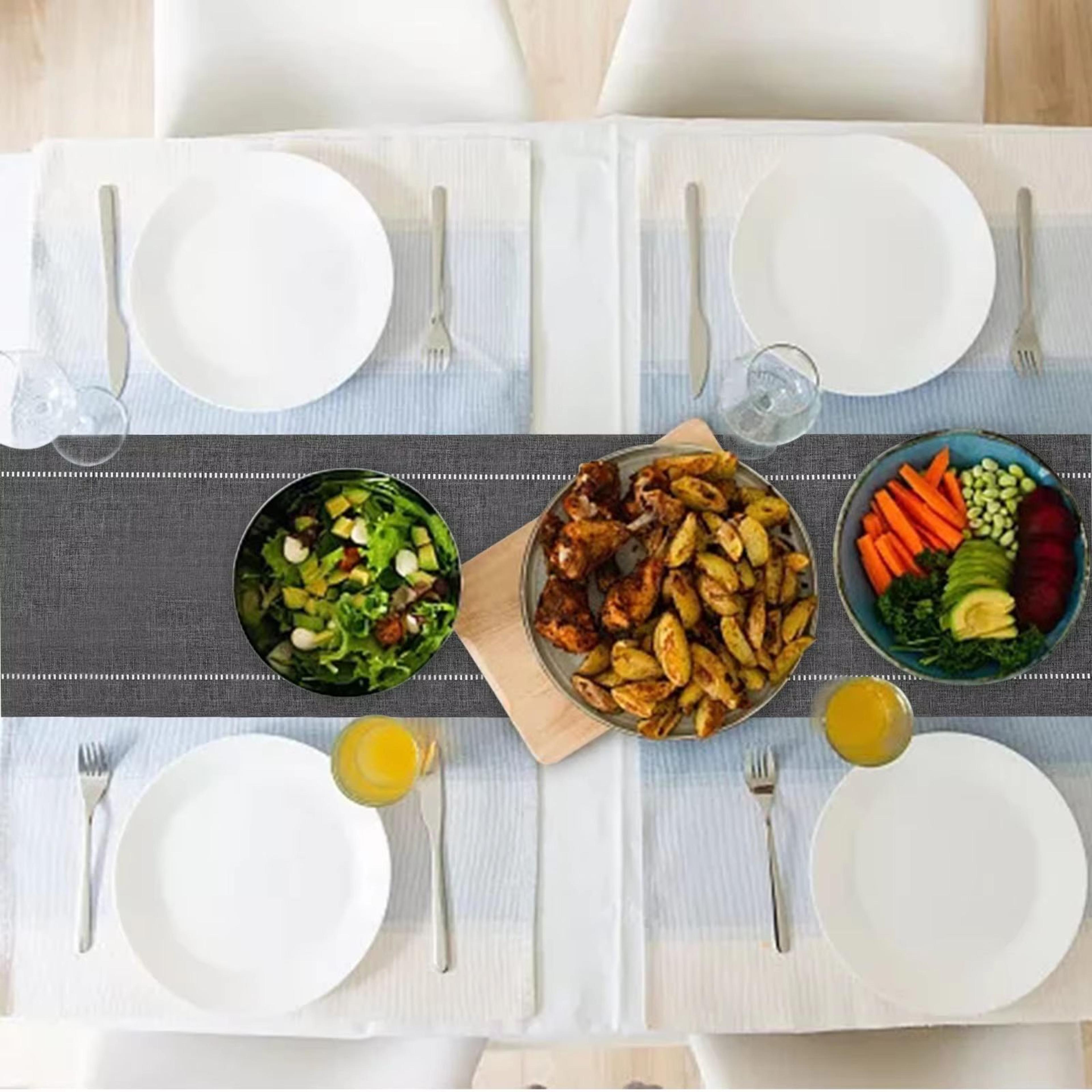Modern Linen Table Runner For Dining Table Elegant Solid Color Table Decor 5
