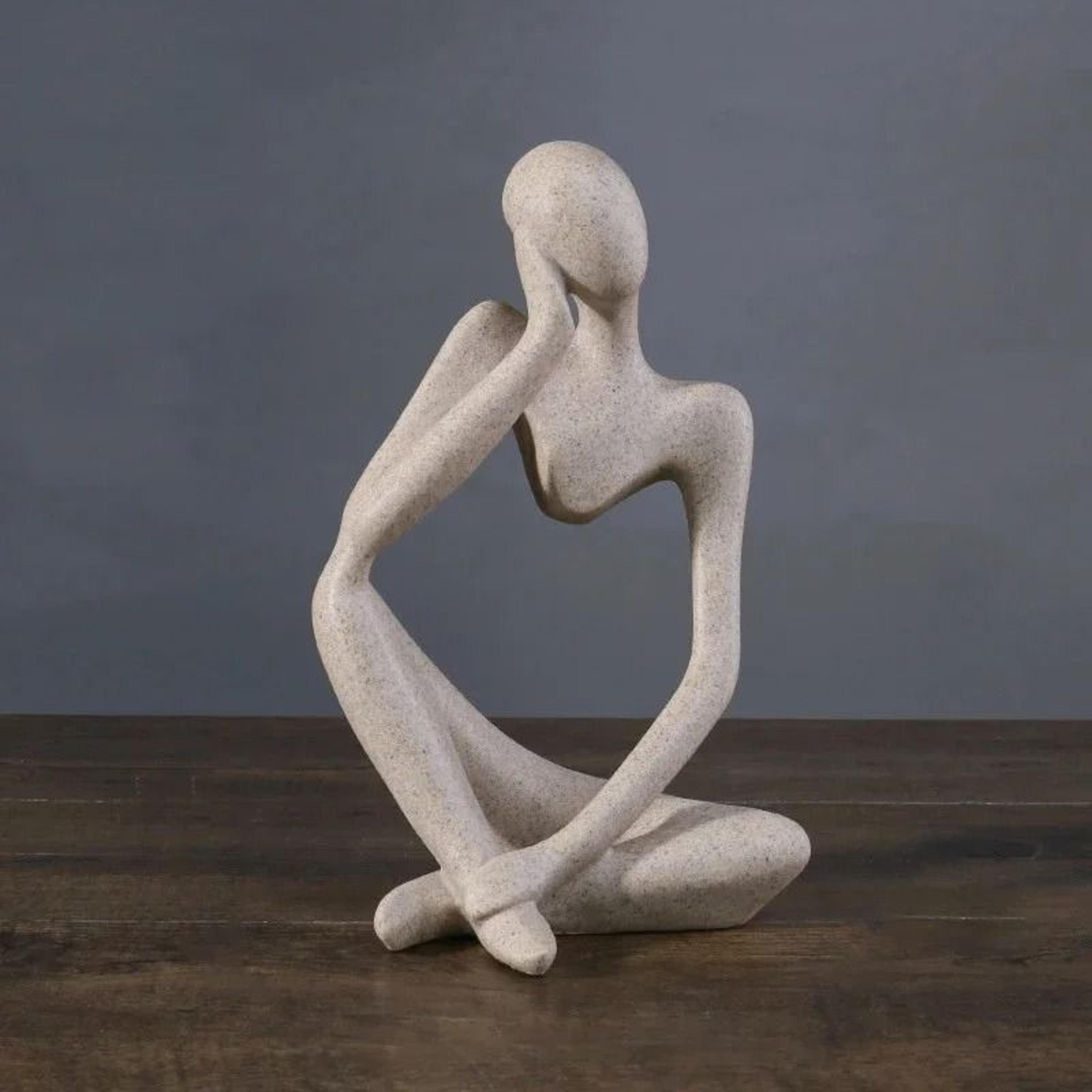 Minimalist Human Contemplation Sculpture Nordic Thinker Resin Figurine Decor 3
