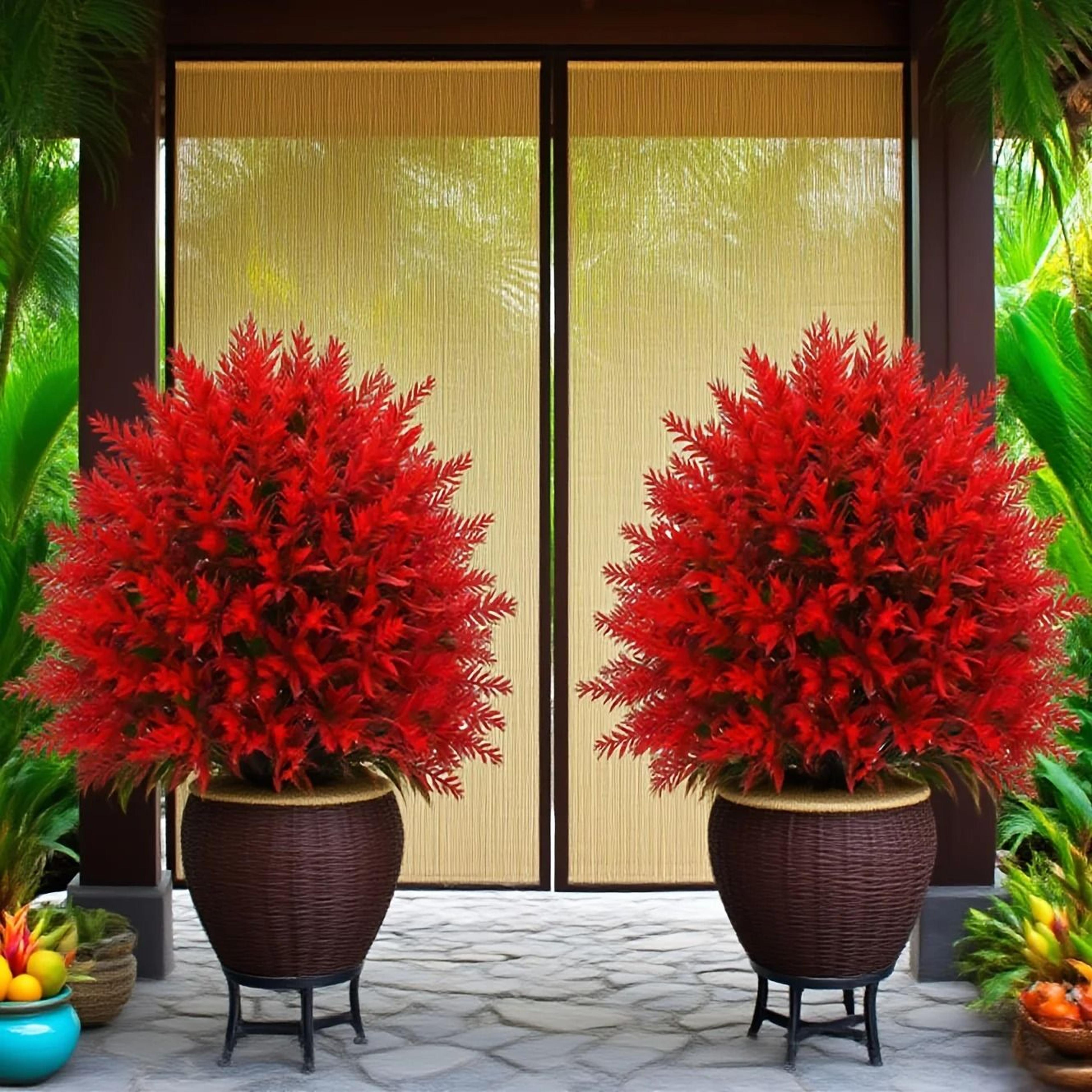 Red Lavender Artificial Flower Stake Outdoor Garden Decor With Ground Peg 3