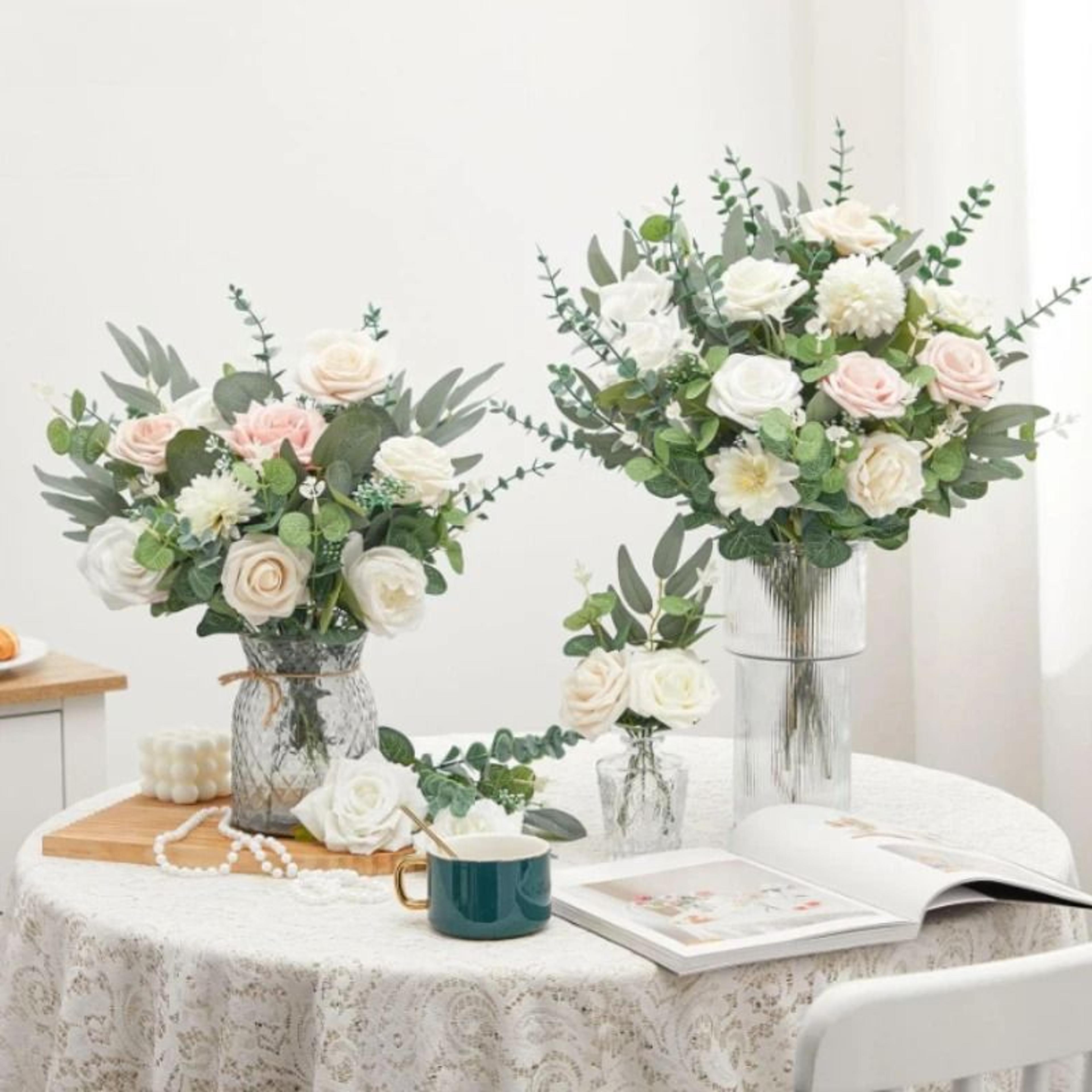 1020PCS Artificial Eucalyptus Stems Realistic Faux Greenery Bouquet For Home  Wedding Decor 5