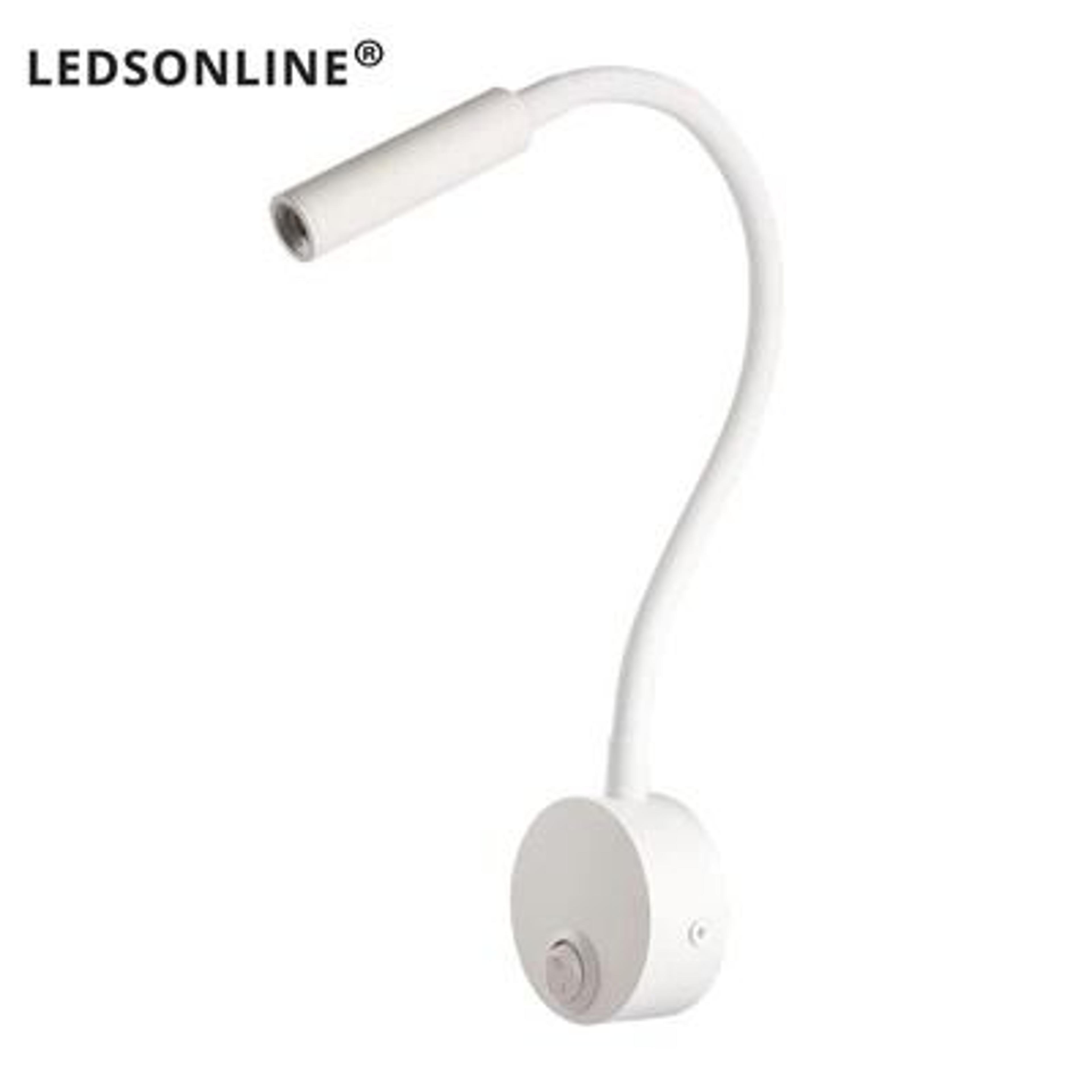 Flexible 3W LED Gooseneck Wall Reading Light Clamp Bedside Lamp With Switch 8