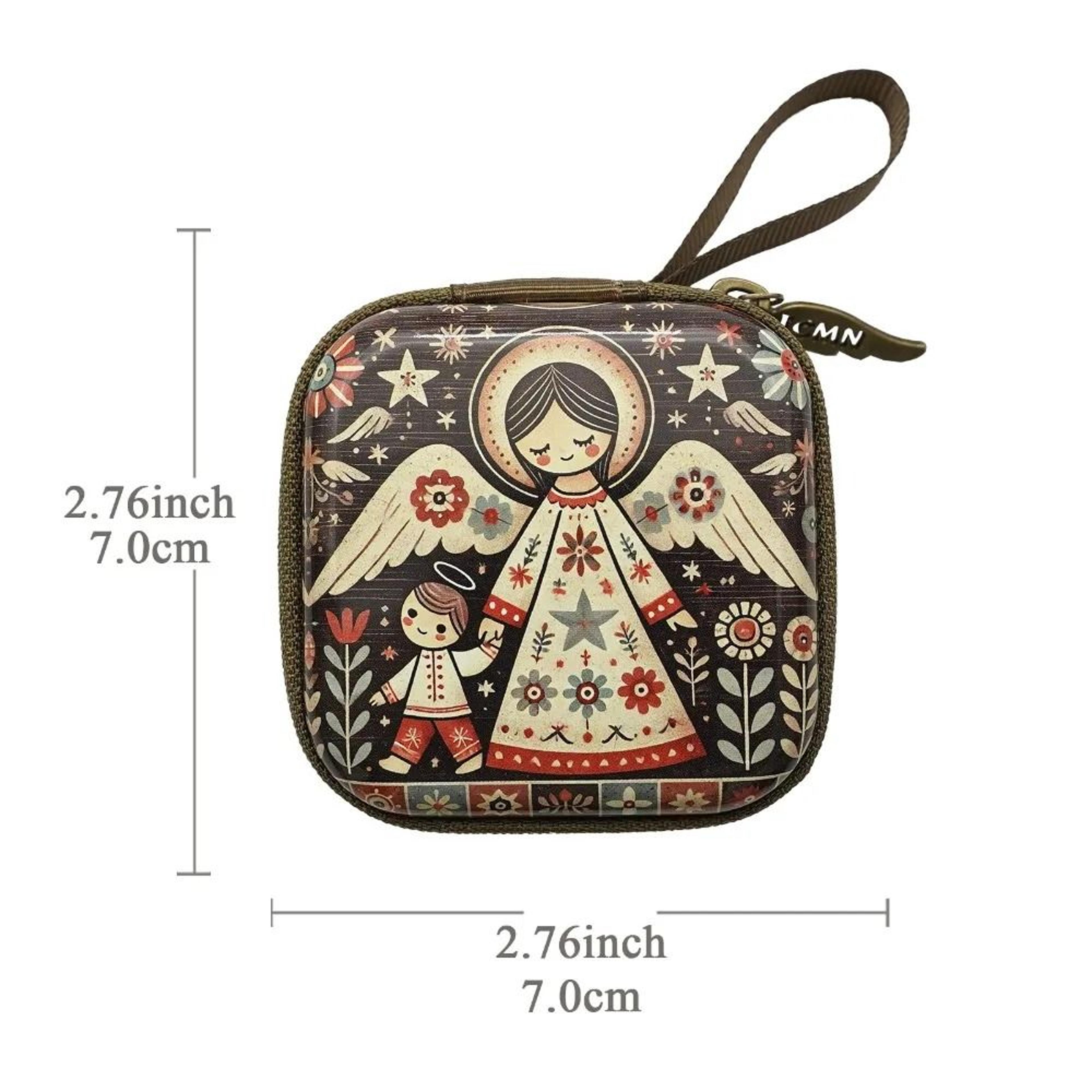 Portable Virgin Mary Rosary Storage Pouch Zippered Mini Prayer Jewelry Case 10
